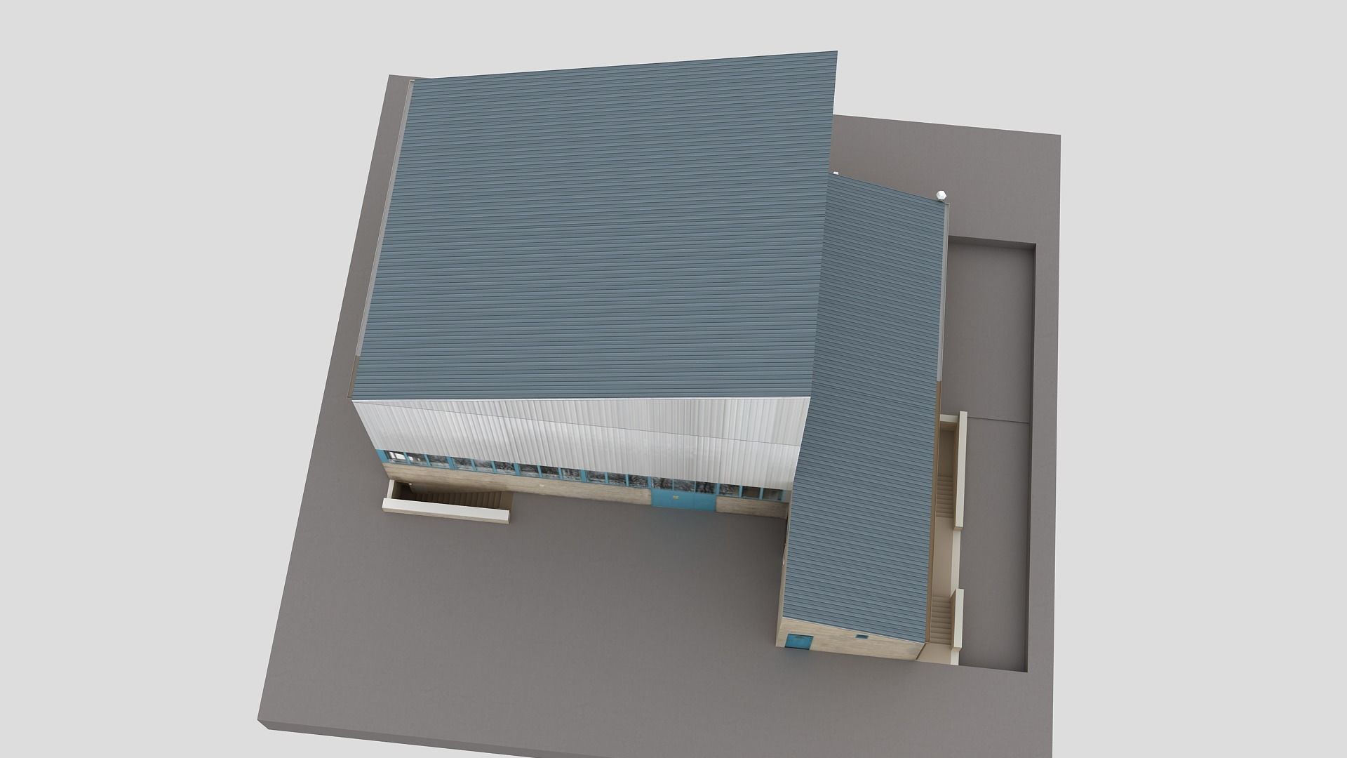 Realistic European City Block Building 02 Low-poly 3D model_5