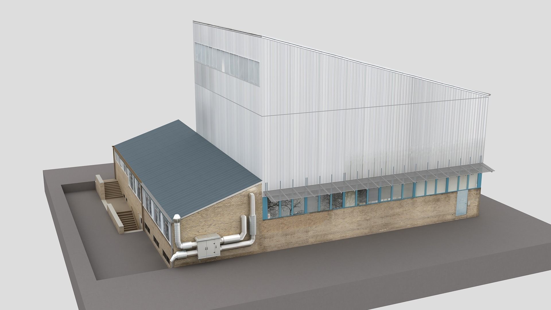 Realistic European City Block Building 02 Low-poly 3D model_6