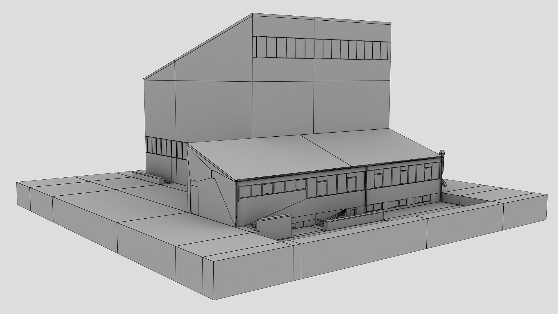 Realistic European City Block Building 02 Low-poly 3D model_14