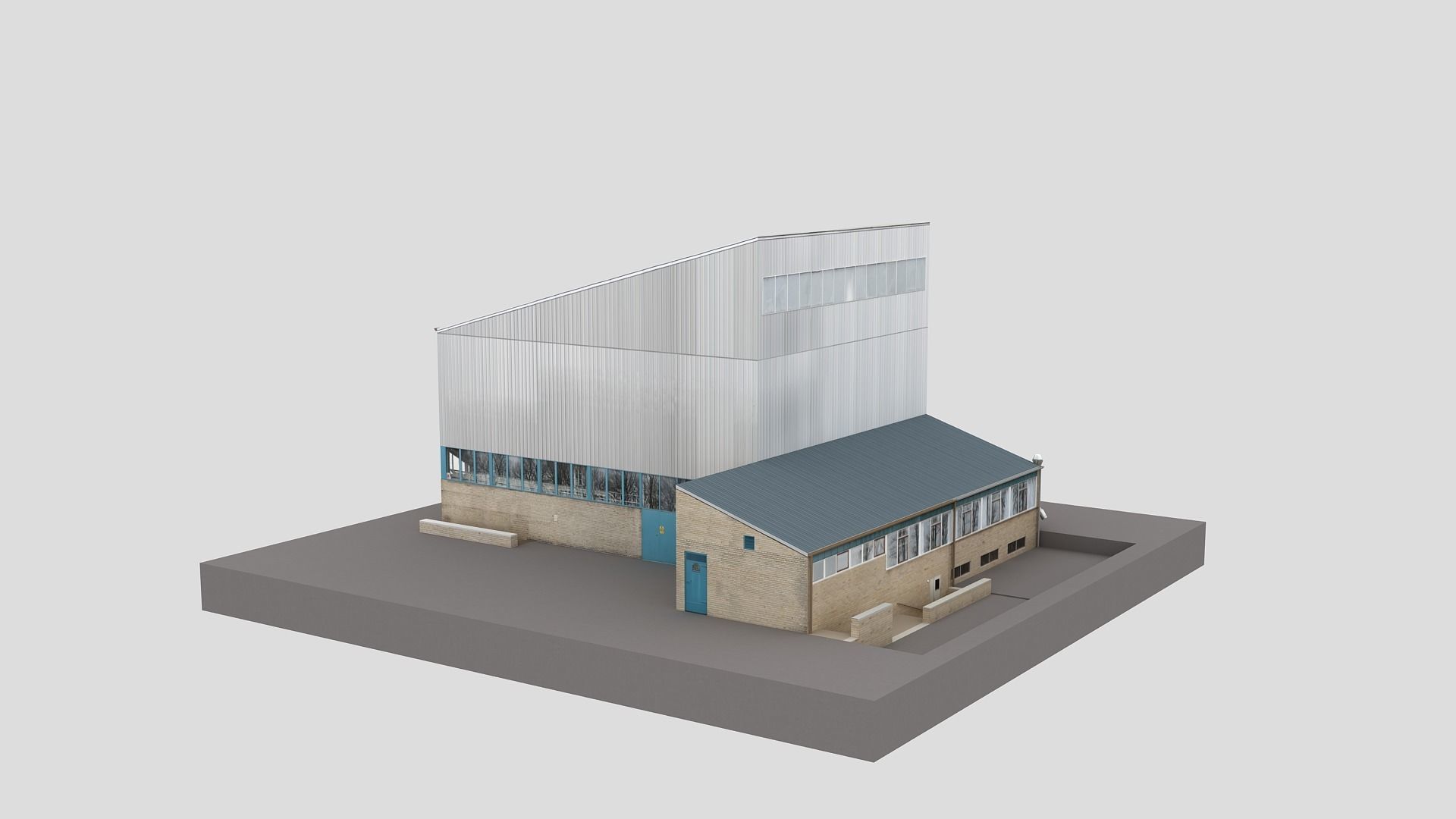 Realistic European City Block Building 02 Low-poly 3D model_1