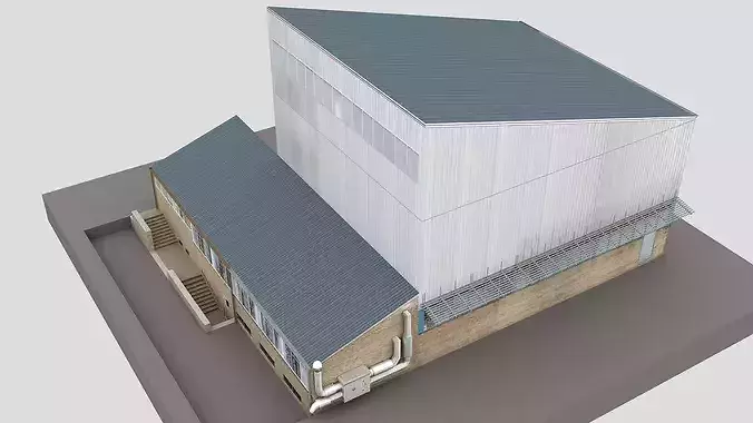 Realistic European City Block Building 02 Low-poly 3D model 3
