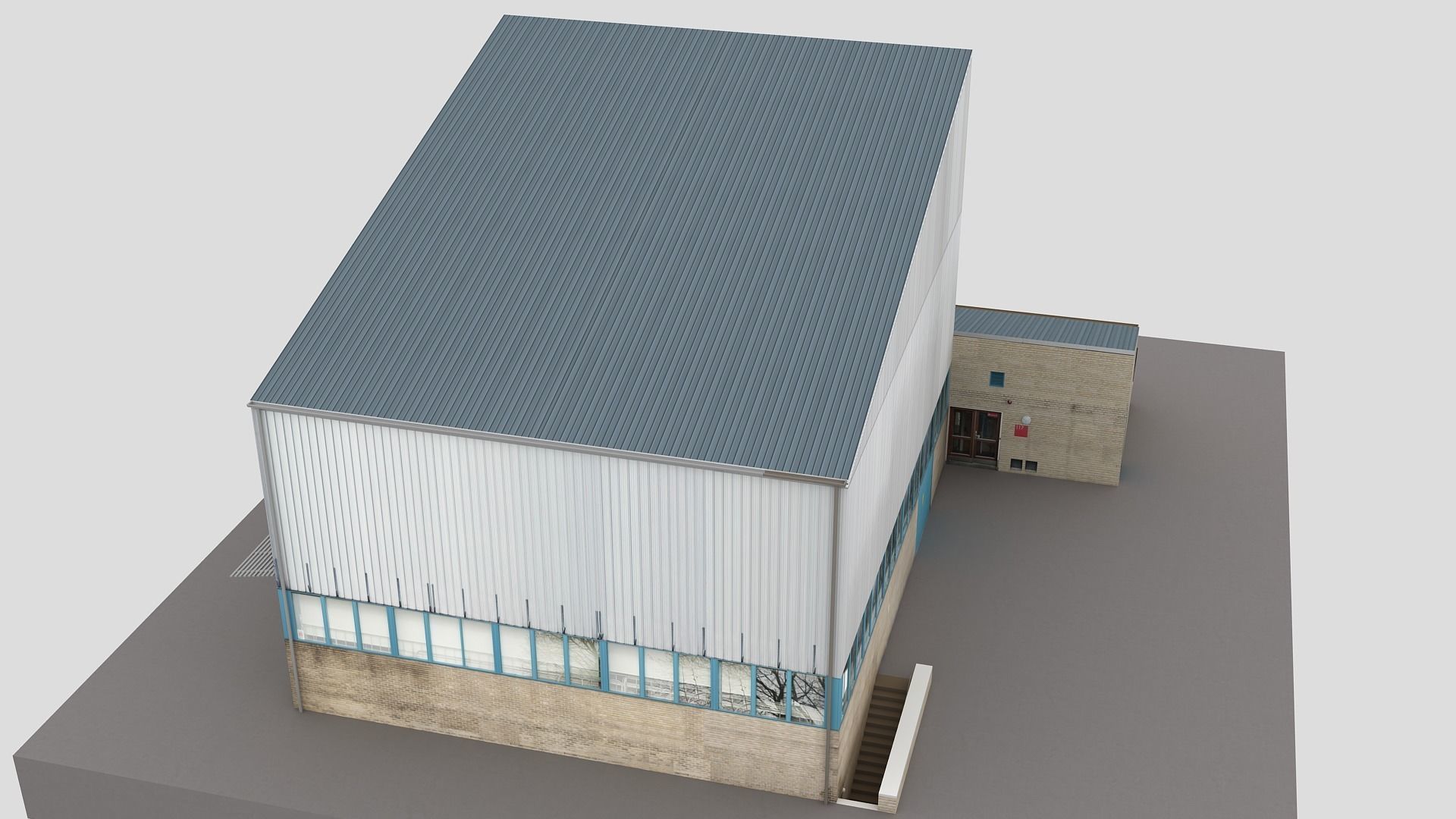 Realistic European City Block Building 02 Low-poly 3D model_3