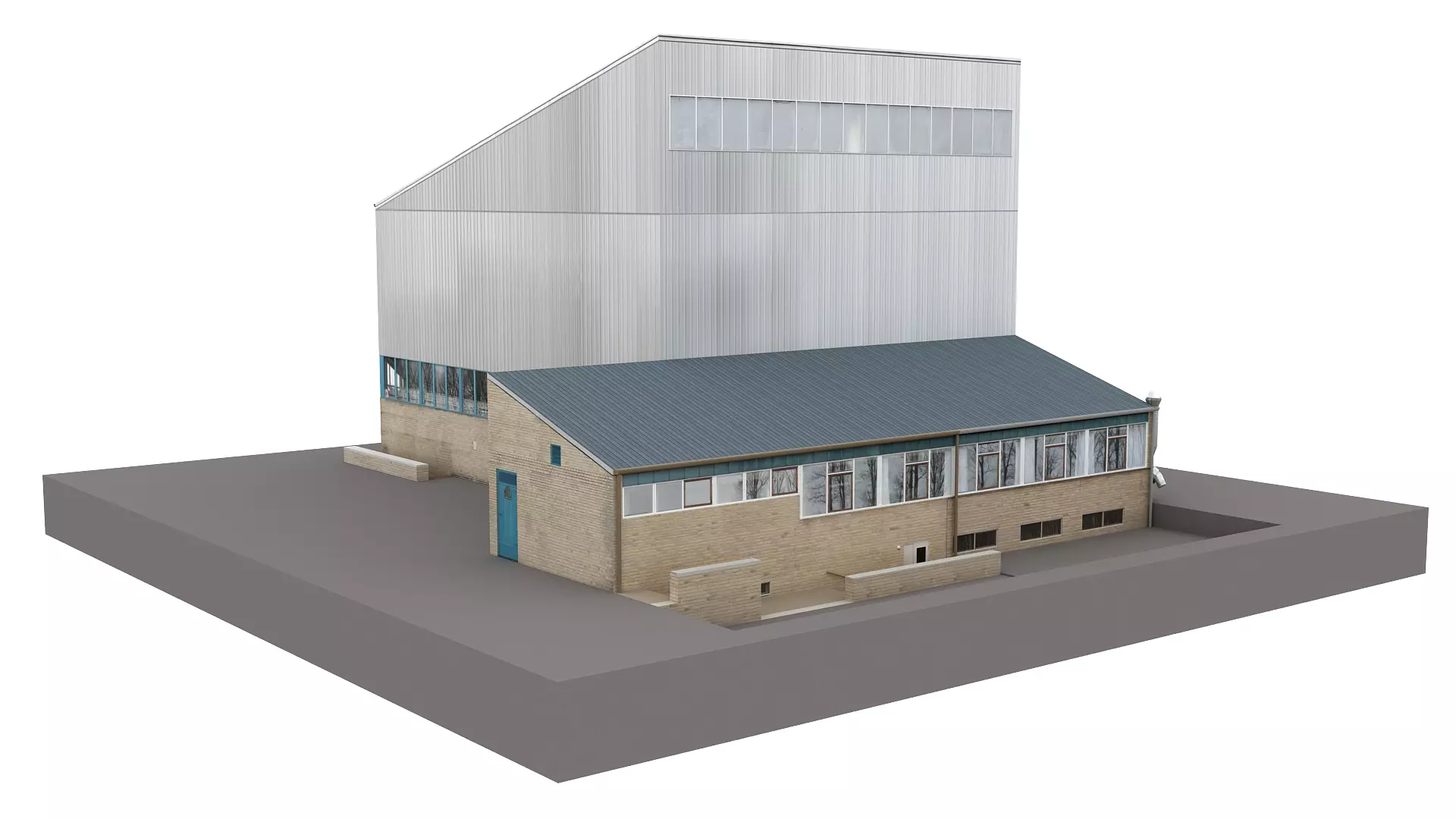 Realistic European City Block Building 02 Low-poly 3D model_0