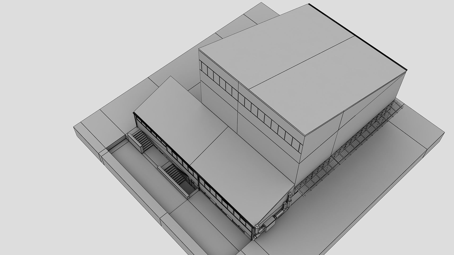 Realistic European City Block Building 02 Low-poly 3D model_19