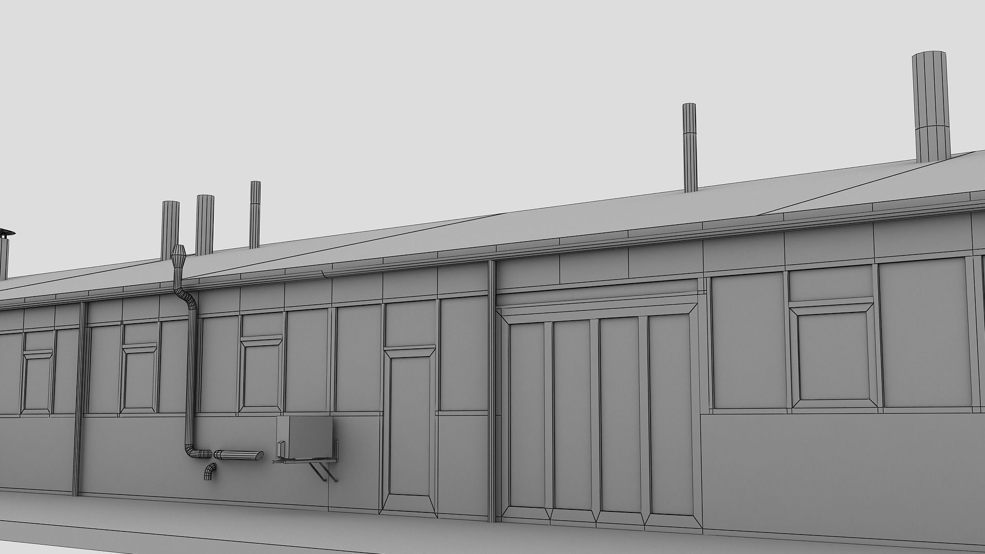 Realistic European City Block Building 04 Low-poly 3D model_19