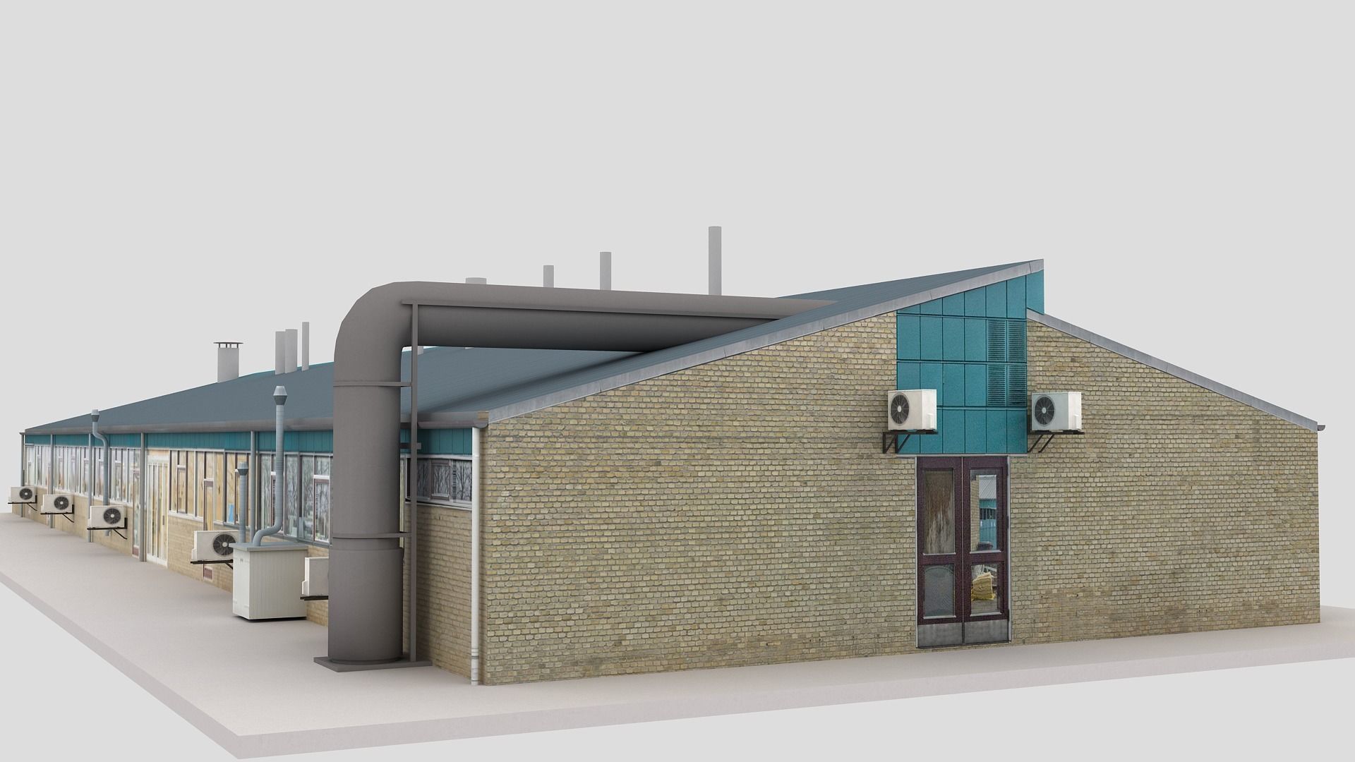 Realistic European City Block Building 04 Low-poly 3D model_2