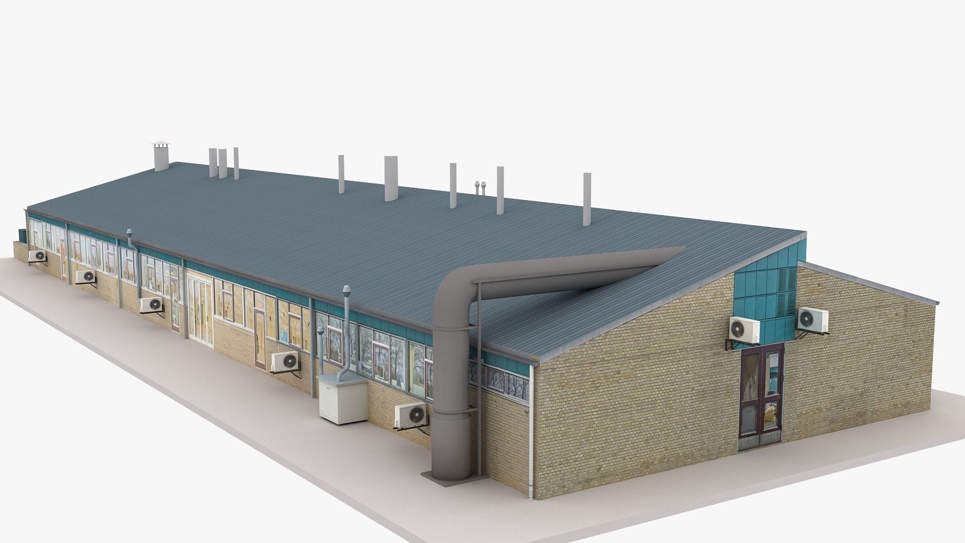 Realistic European City Block Building 04 Low-poly 3D model_12