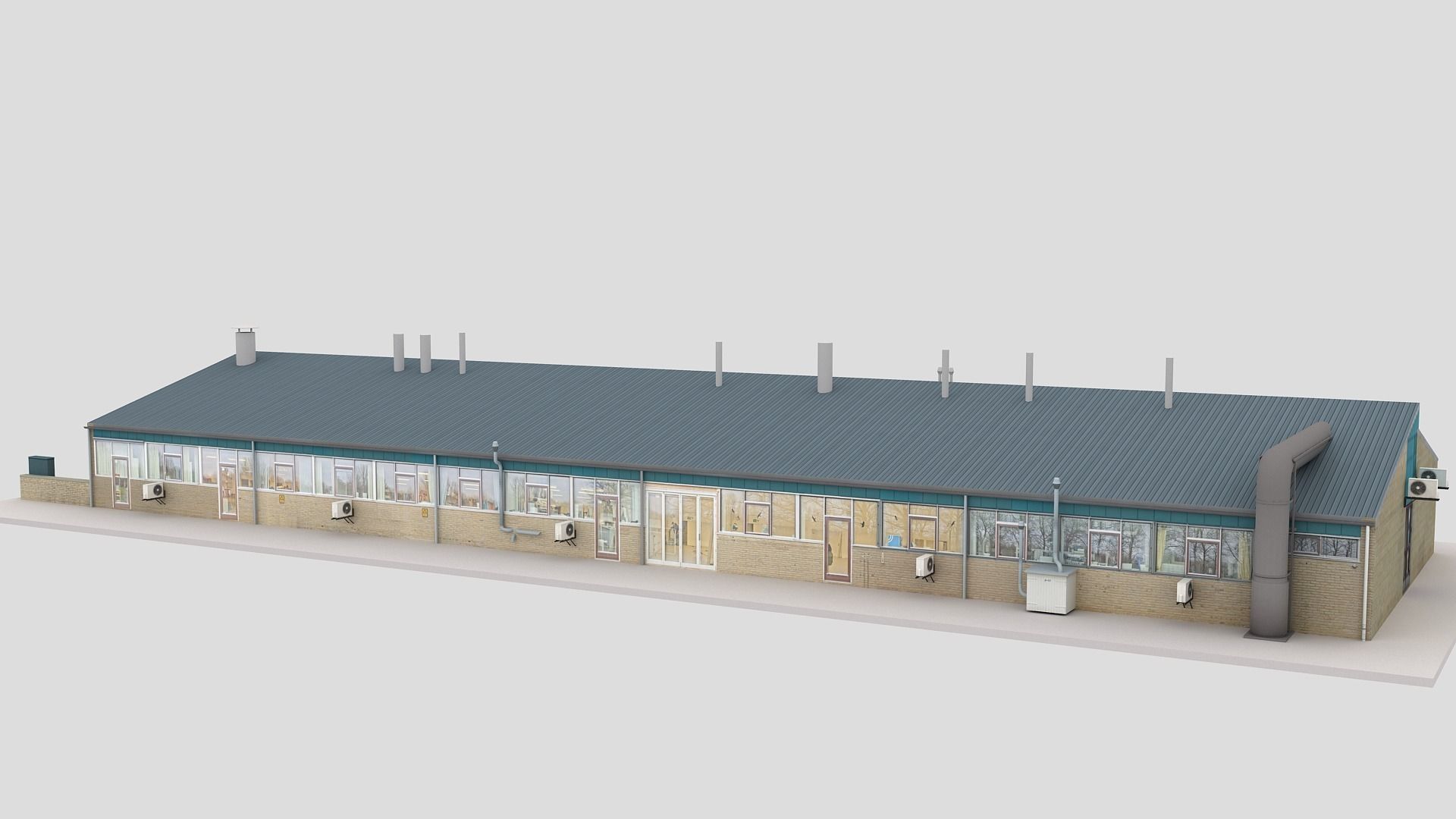 Realistic European City Block Building 04 Low-poly 3D model_3