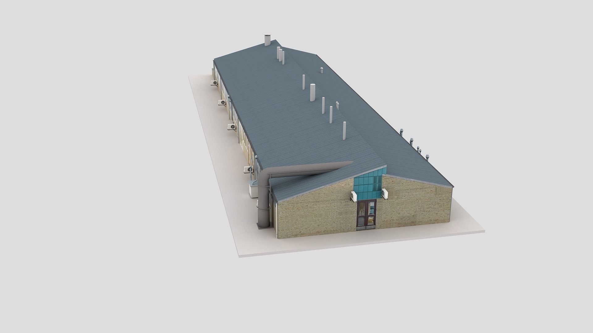 Realistic European City Block Building 04 Low-poly 3D model_9