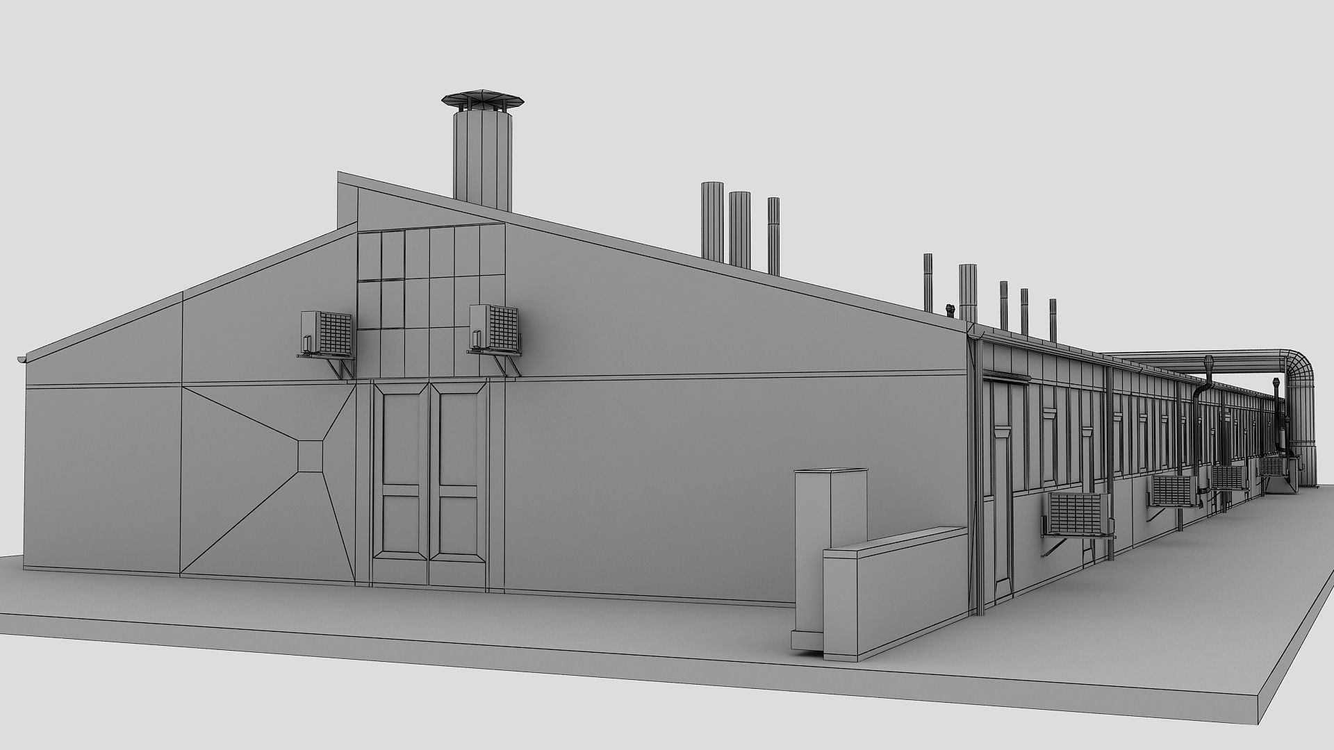 Realistic European City Block Building 04 Low-poly 3D model_17