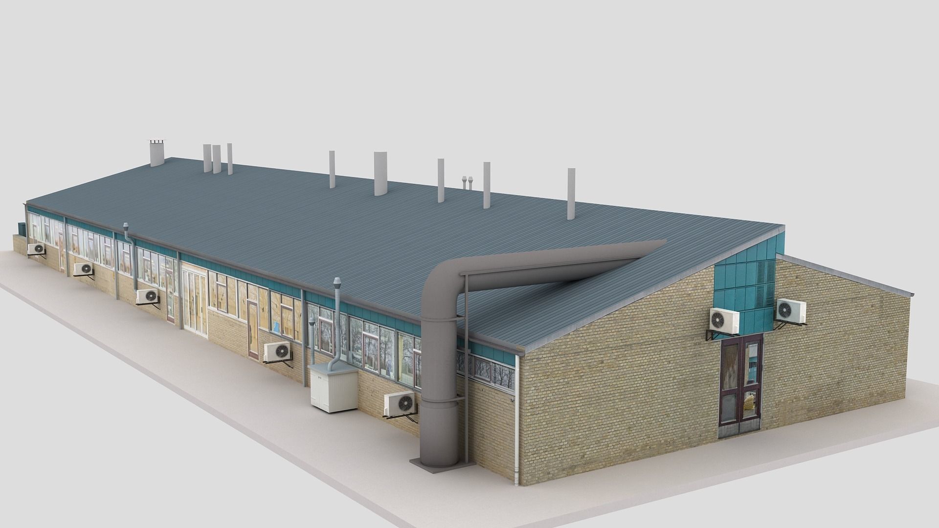 Realistic European City Block Building 04 Low-poly 3D model_11