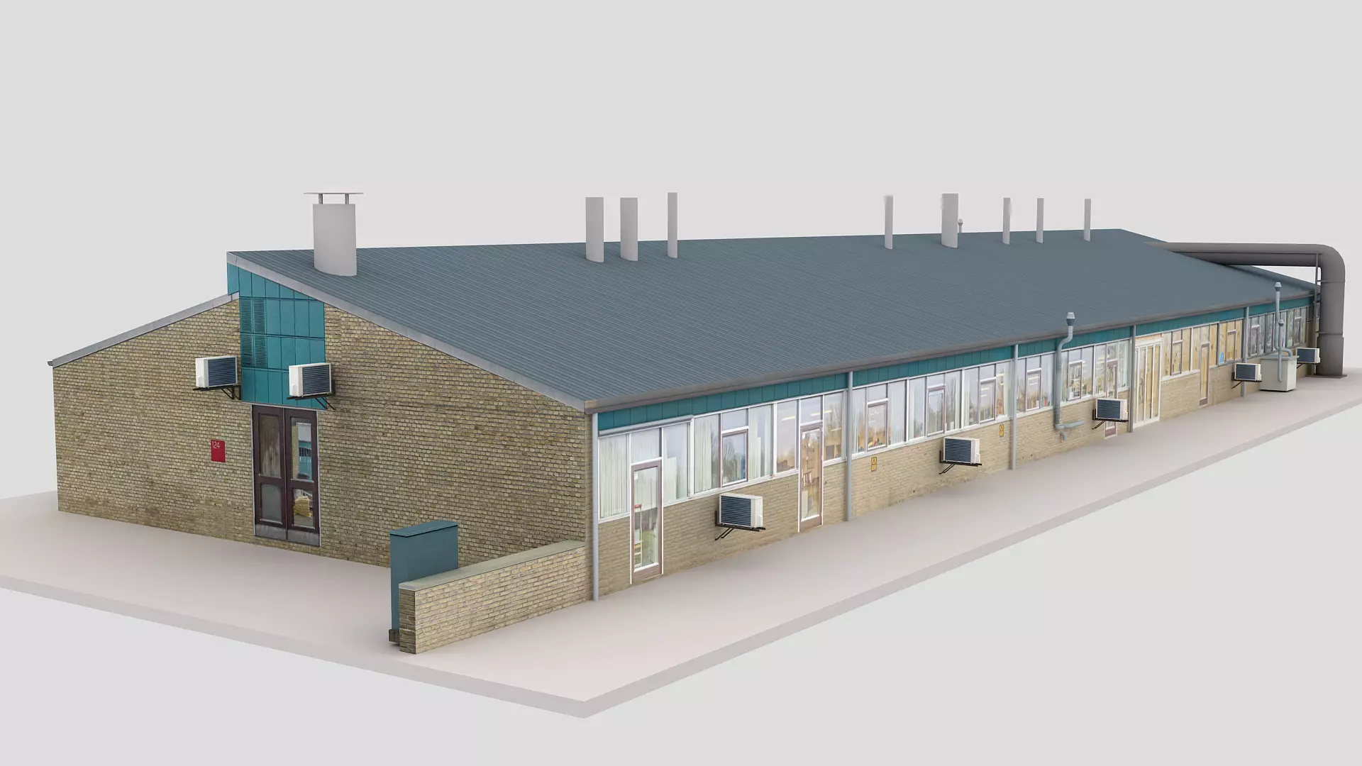 Realistic European City Block Building 04 Low-poly 3D model_0