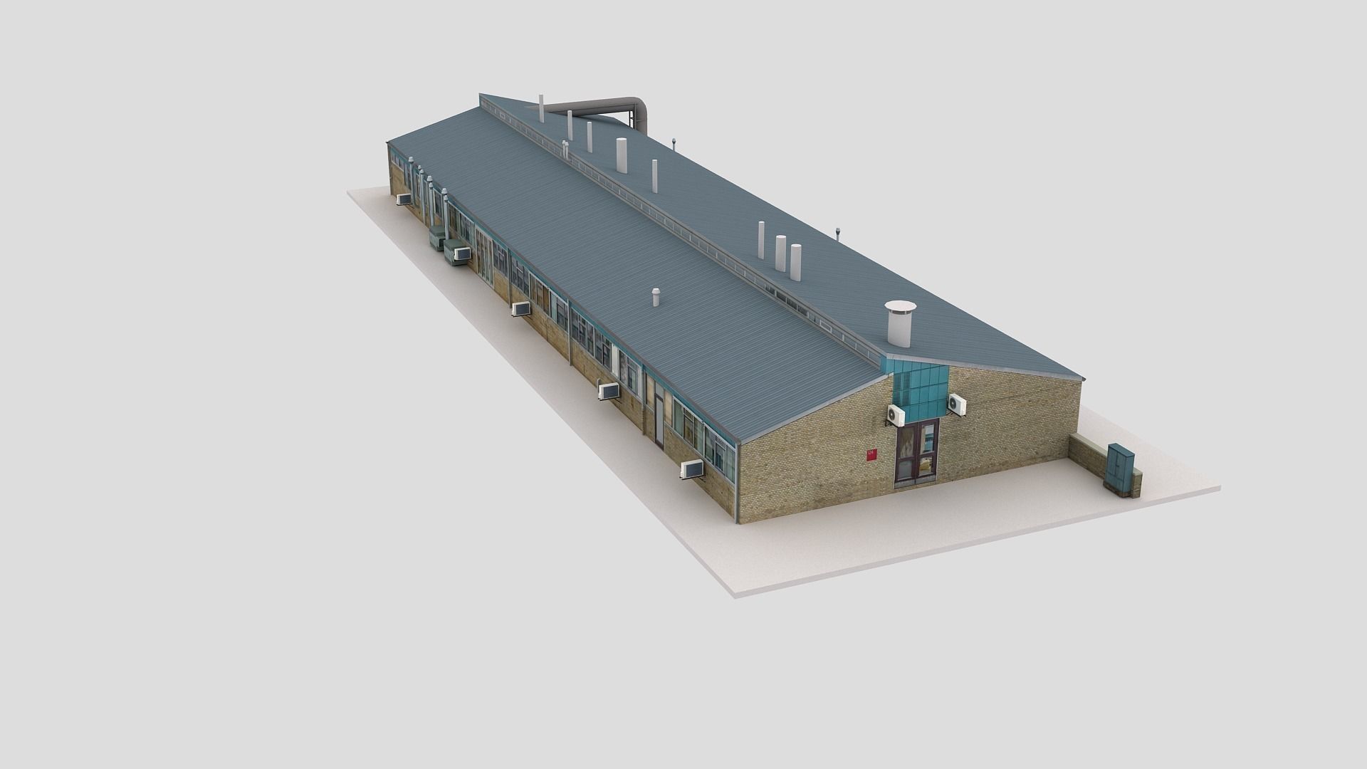 Realistic European City Block Building 04 Low-poly 3D model_6