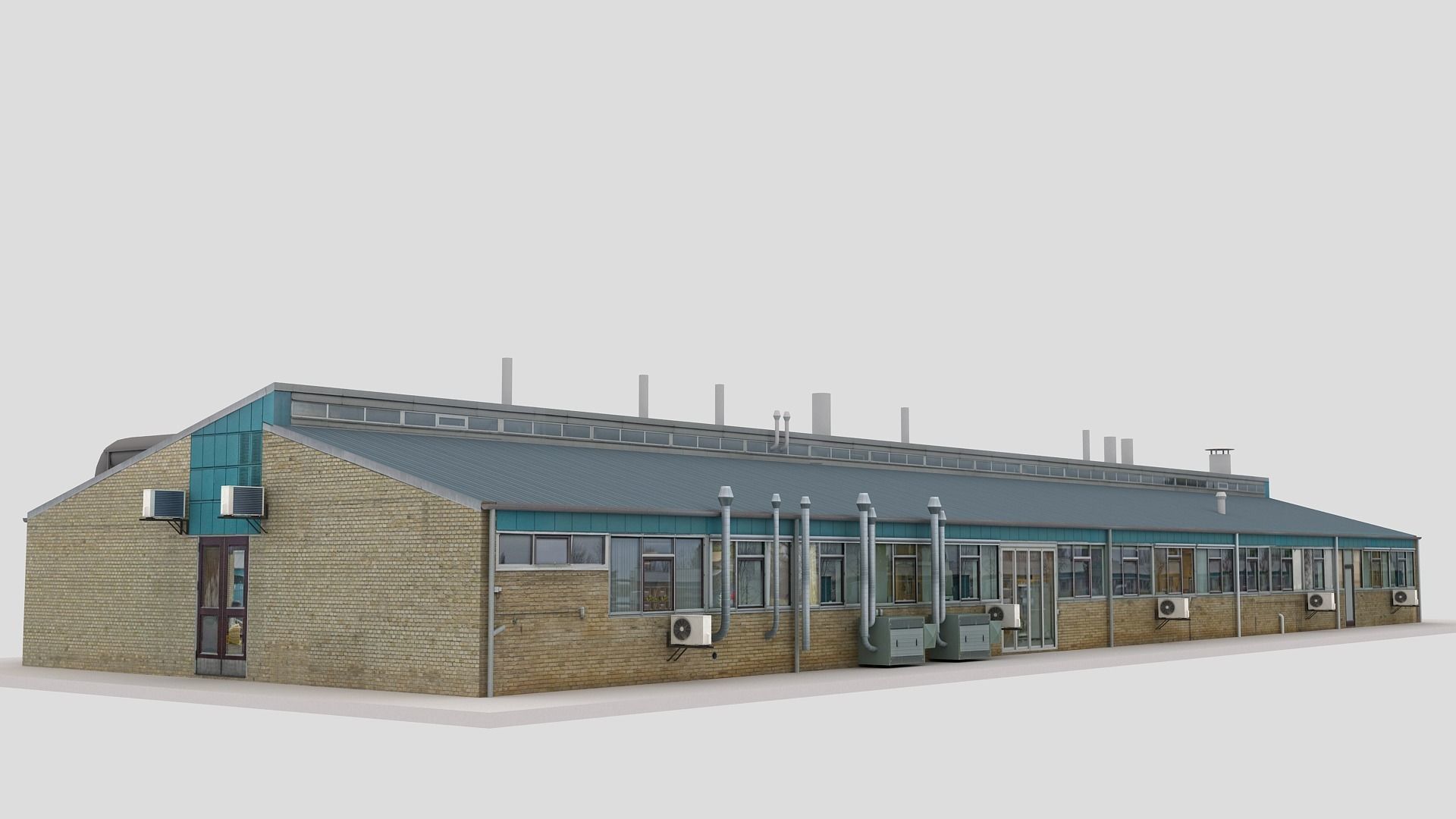 Realistic European City Block Building 04 Low-poly 3D model_4