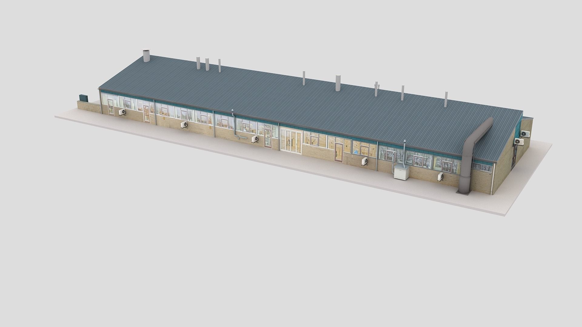 Realistic European City Block Building 04 Low-poly 3D model_8