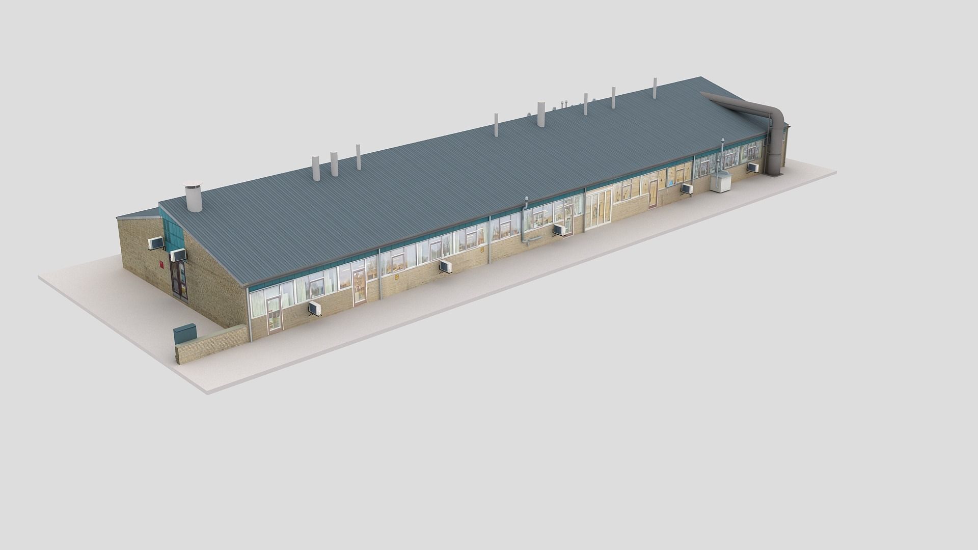 Realistic European City Block Building 04 Low-poly 3D model_7