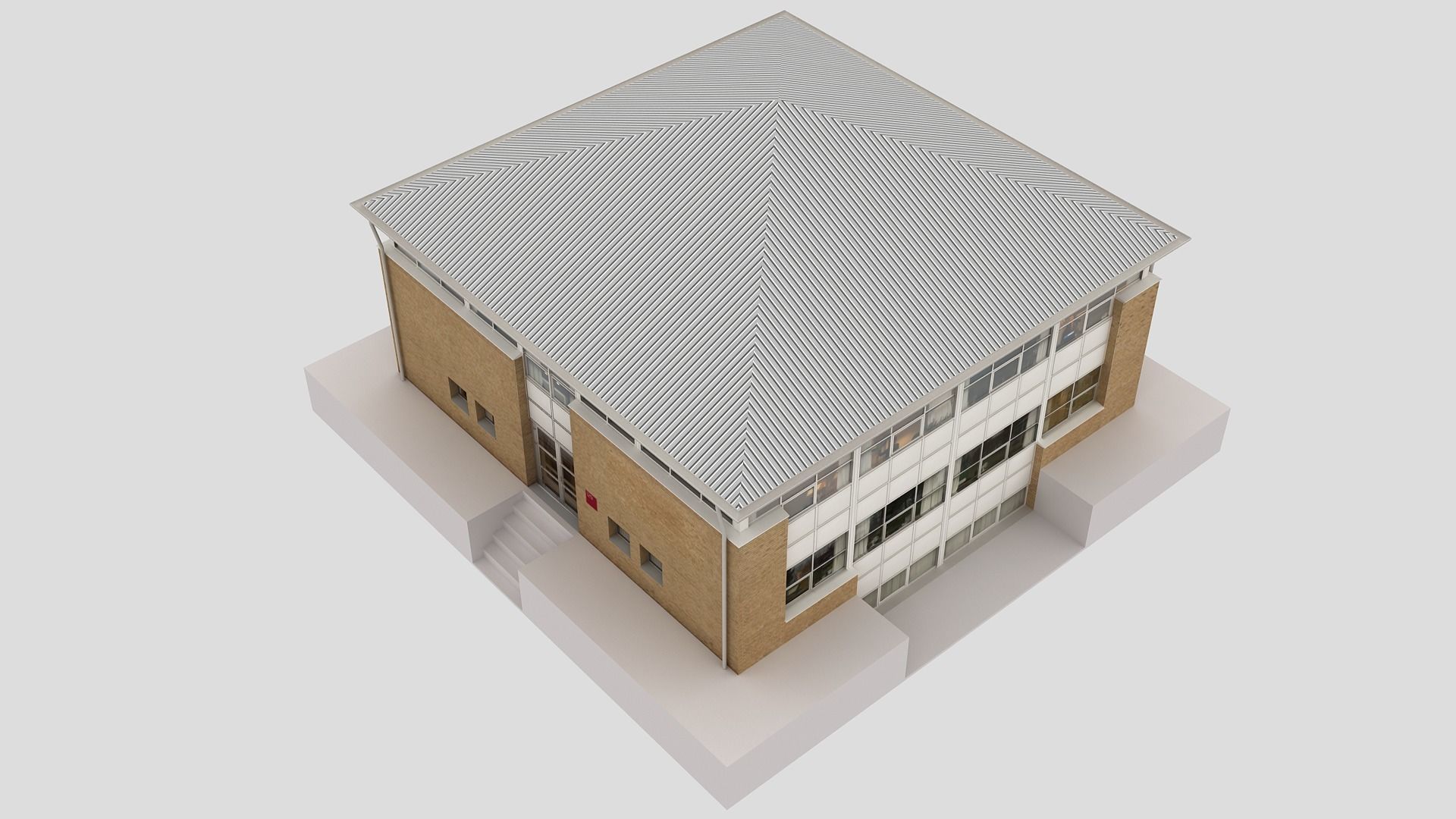 Realistic European City Block Building 05 Low-poly 3D model_1