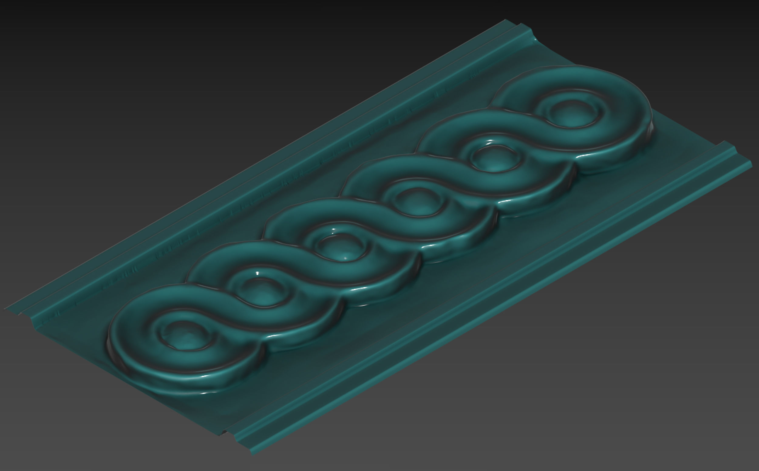 Circular spiral linear bas-relief  Low-poly 3D model_6