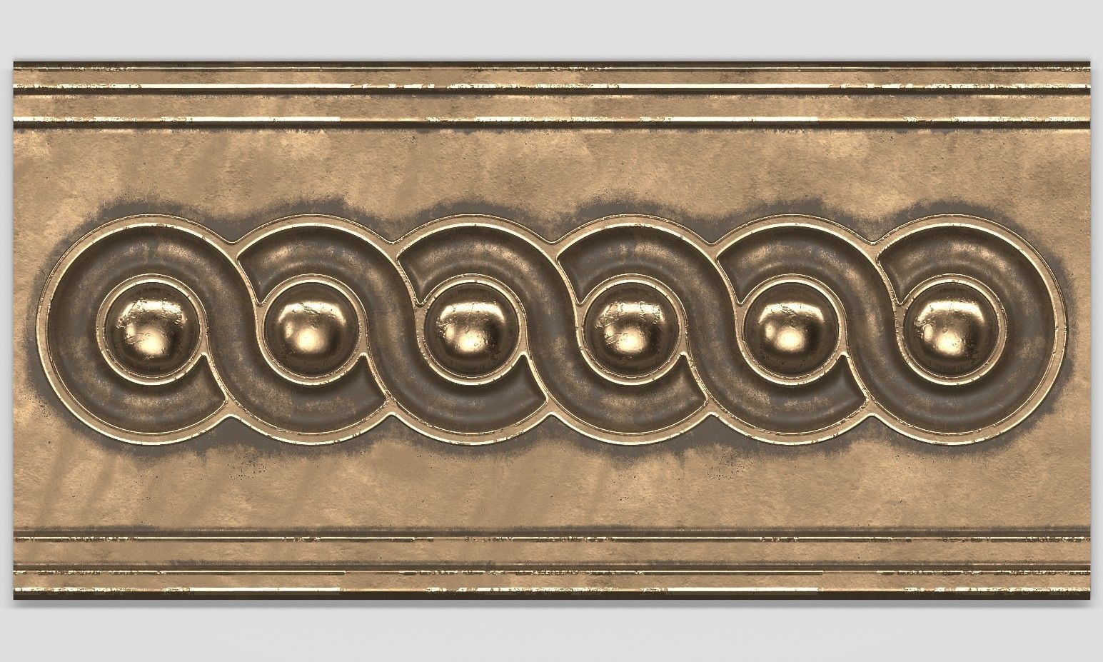 Circular spiral linear bas-relief  Low-poly 3D model_1