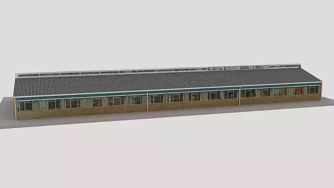 Realistic European City Block Building 13 Low-poly 3D model 3