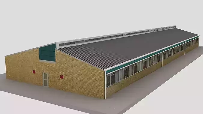Realistic European City Block Building 13 Low-poly 3D model 2
