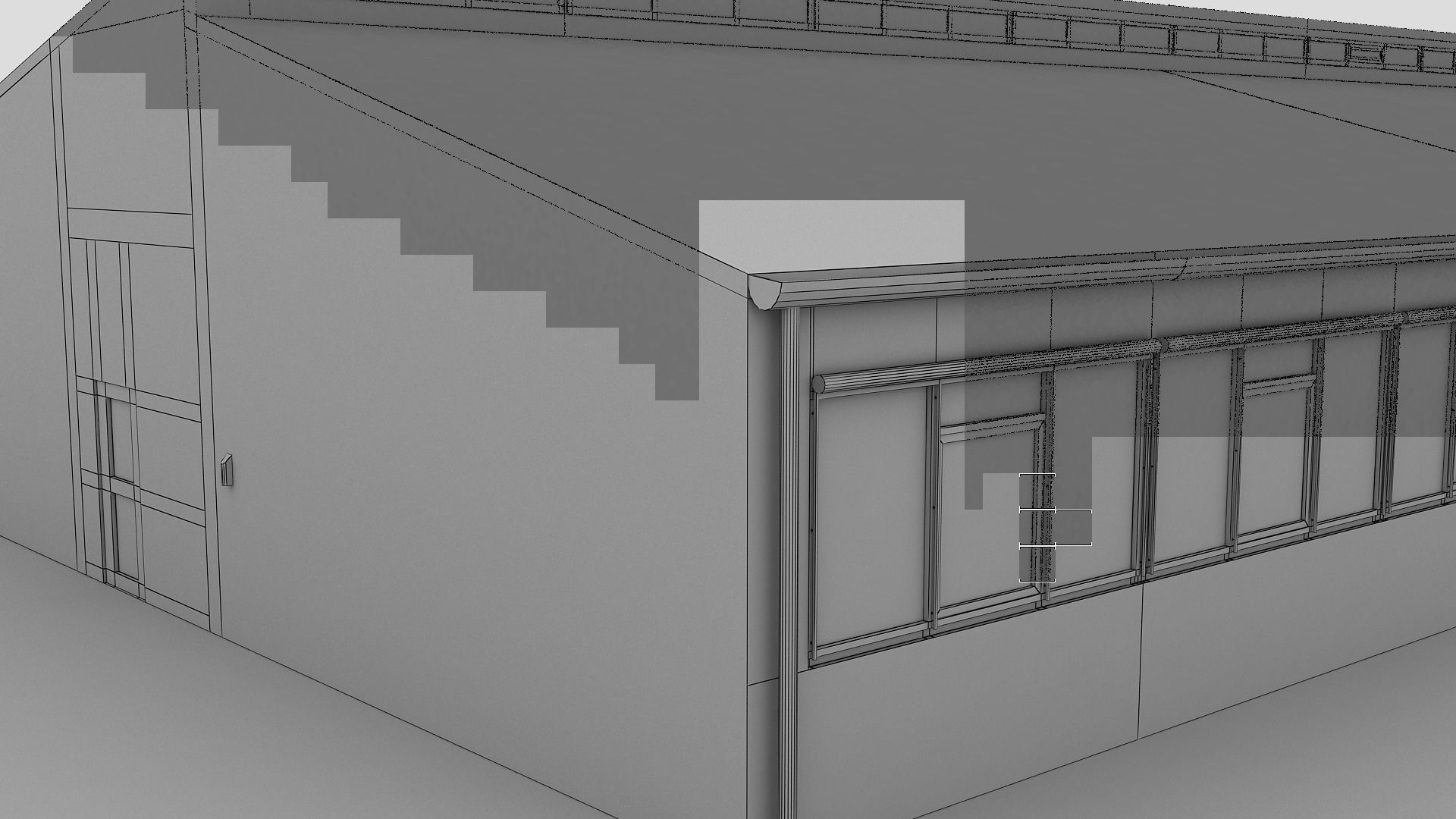 Realistic European City Block Building 13 Low-poly 3D model_12