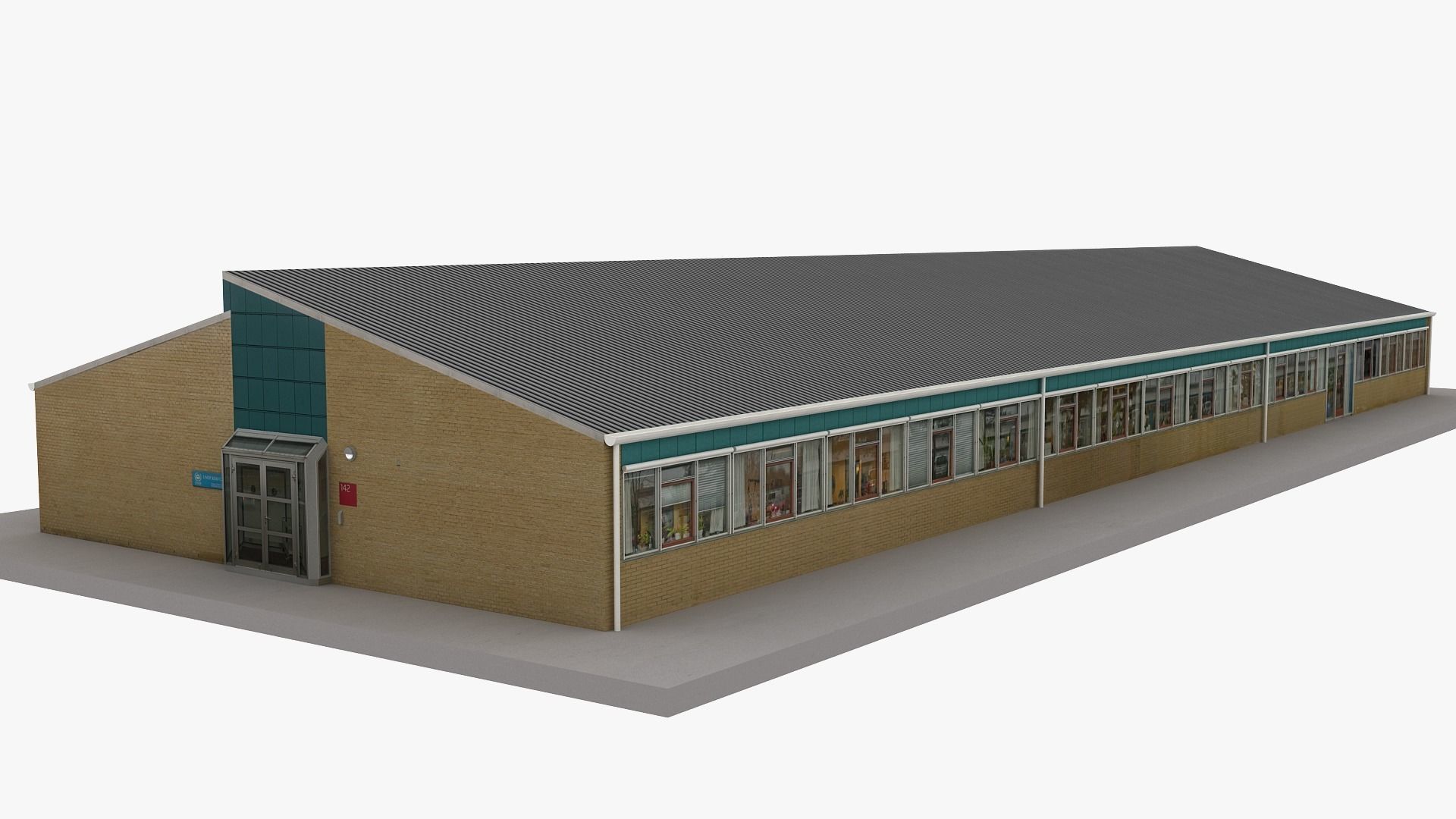 Realistic European City Block Building 13 Low-poly 3D model_11