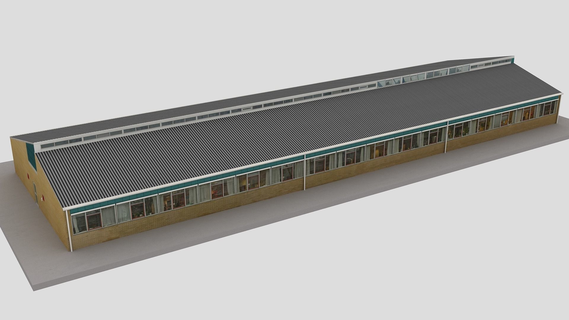 Realistic European City Block Building 13 Low-poly 3D model_8