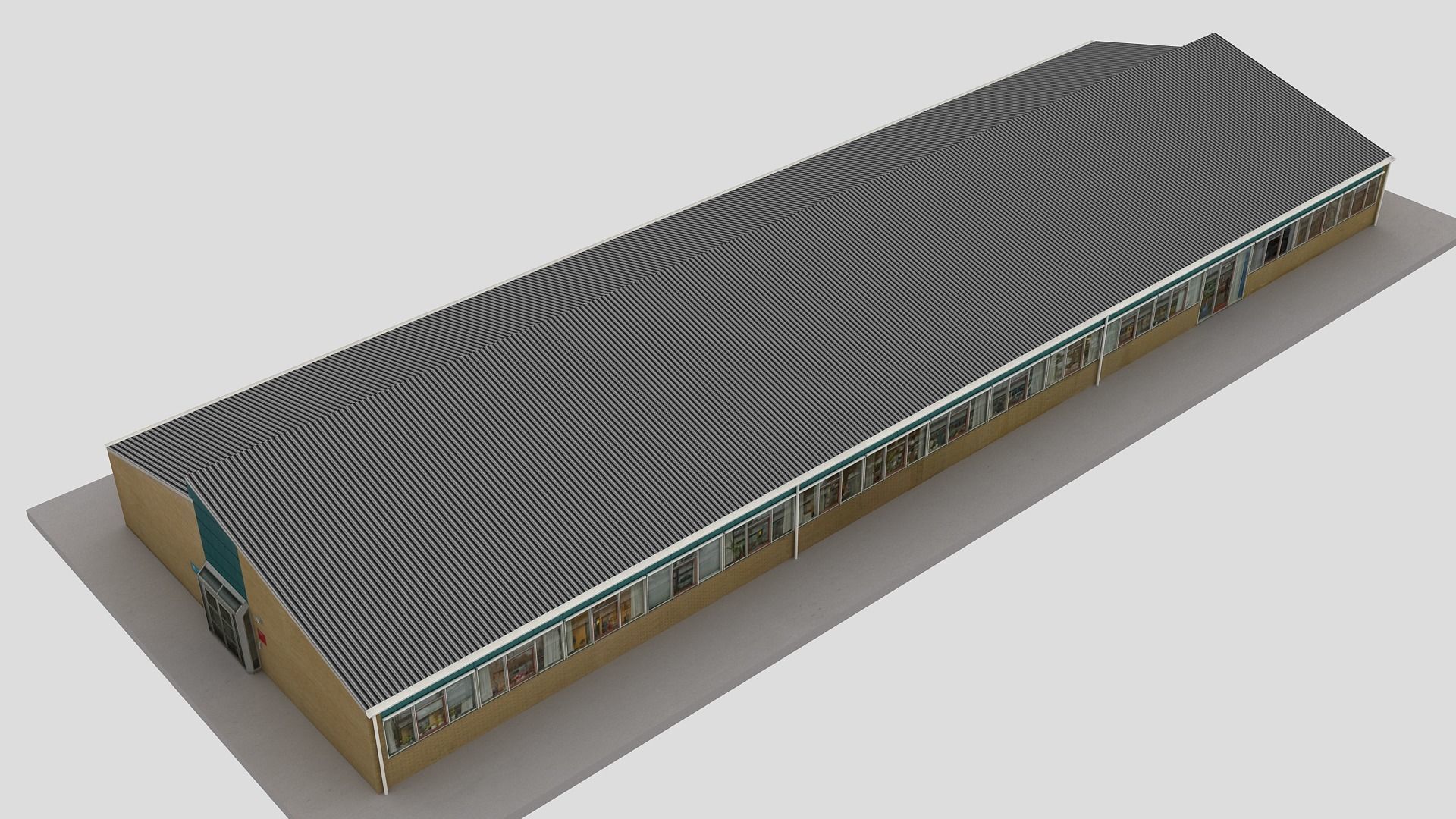 Realistic European City Block Building 13 Low-poly 3D model_7