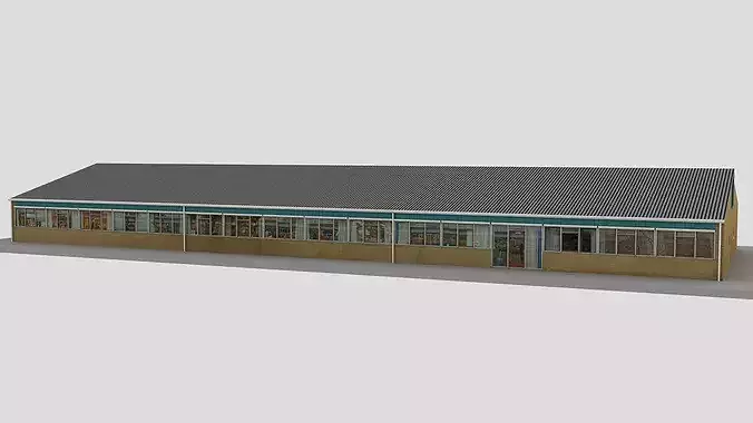 Realistic European City Block Building 13 Low-poly 3D model 7