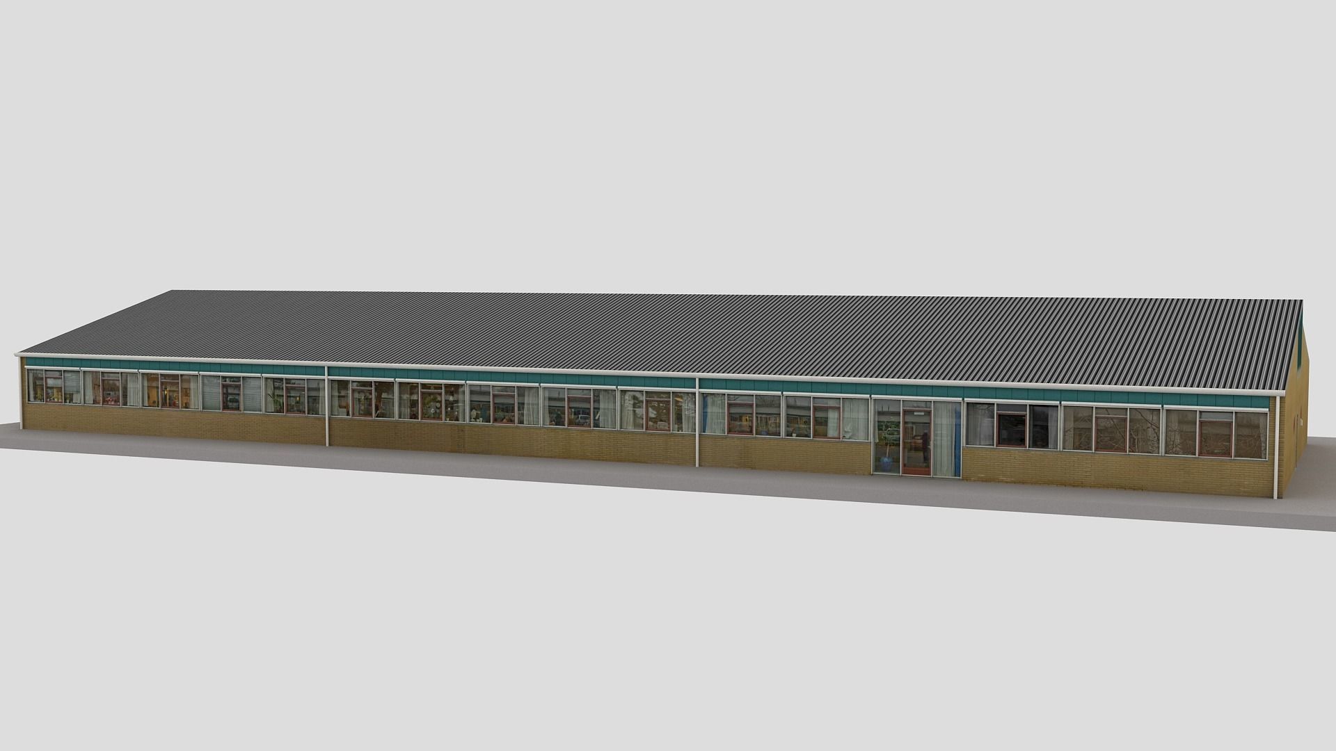 Realistic European City Block Building 13 Low-poly 3D model_6