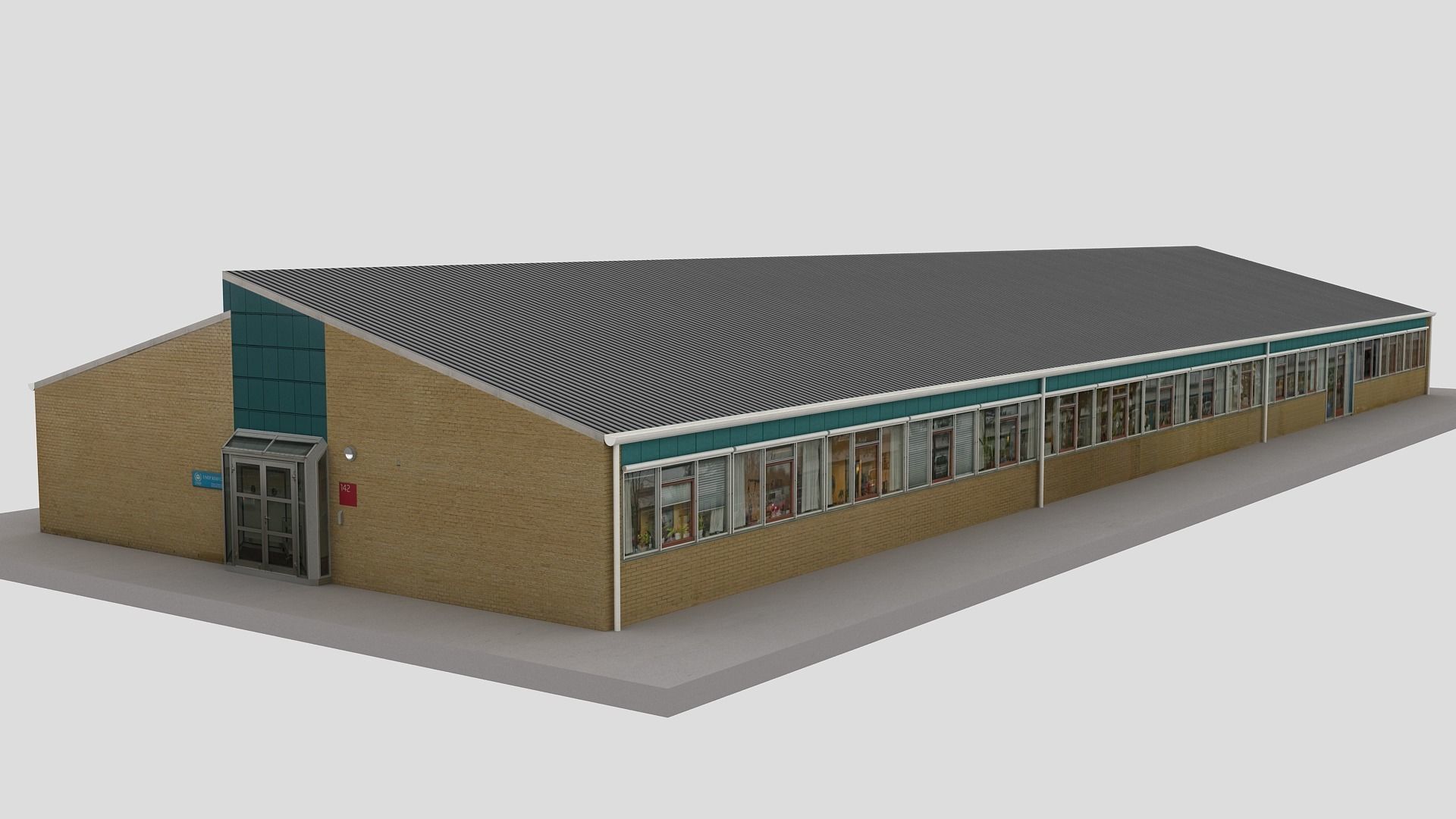 Realistic European City Block Building 13 Low-poly 3D model_10