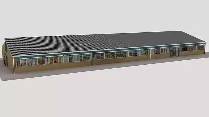 Realistic European City Block Building 13 Low-poly 3D model 4