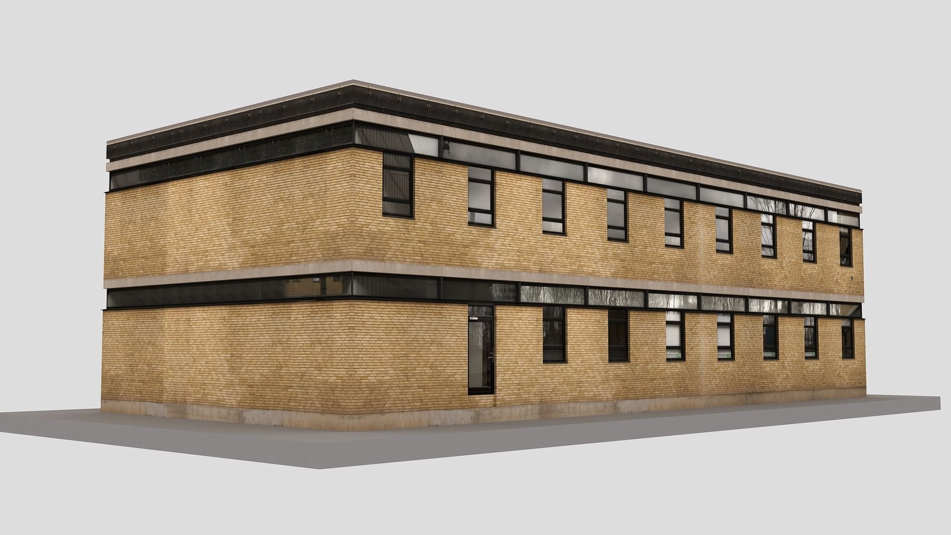 Realistic European City Block Building 20 Low-poly 3D model_2