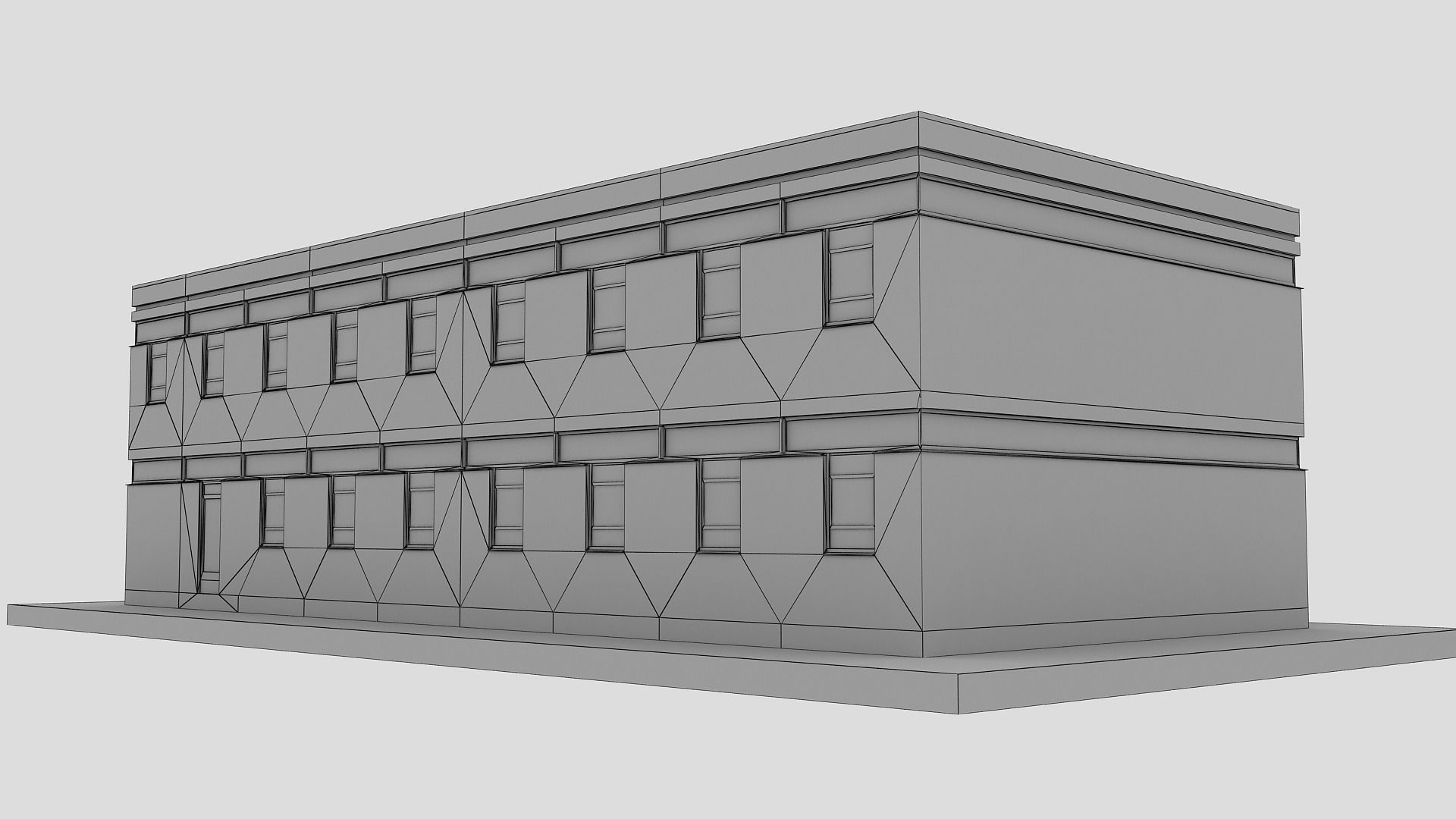Realistic European City Block Building 20 Low-poly 3D model_13