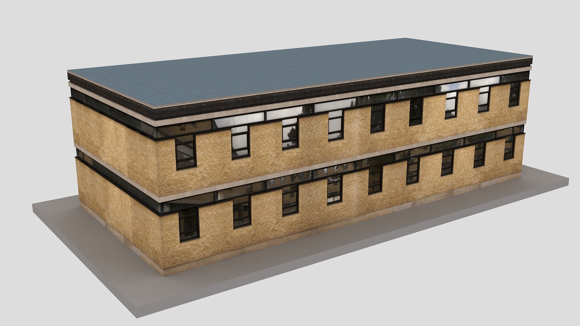 Realistic European City Block Building 20 Low-poly 3D model_8