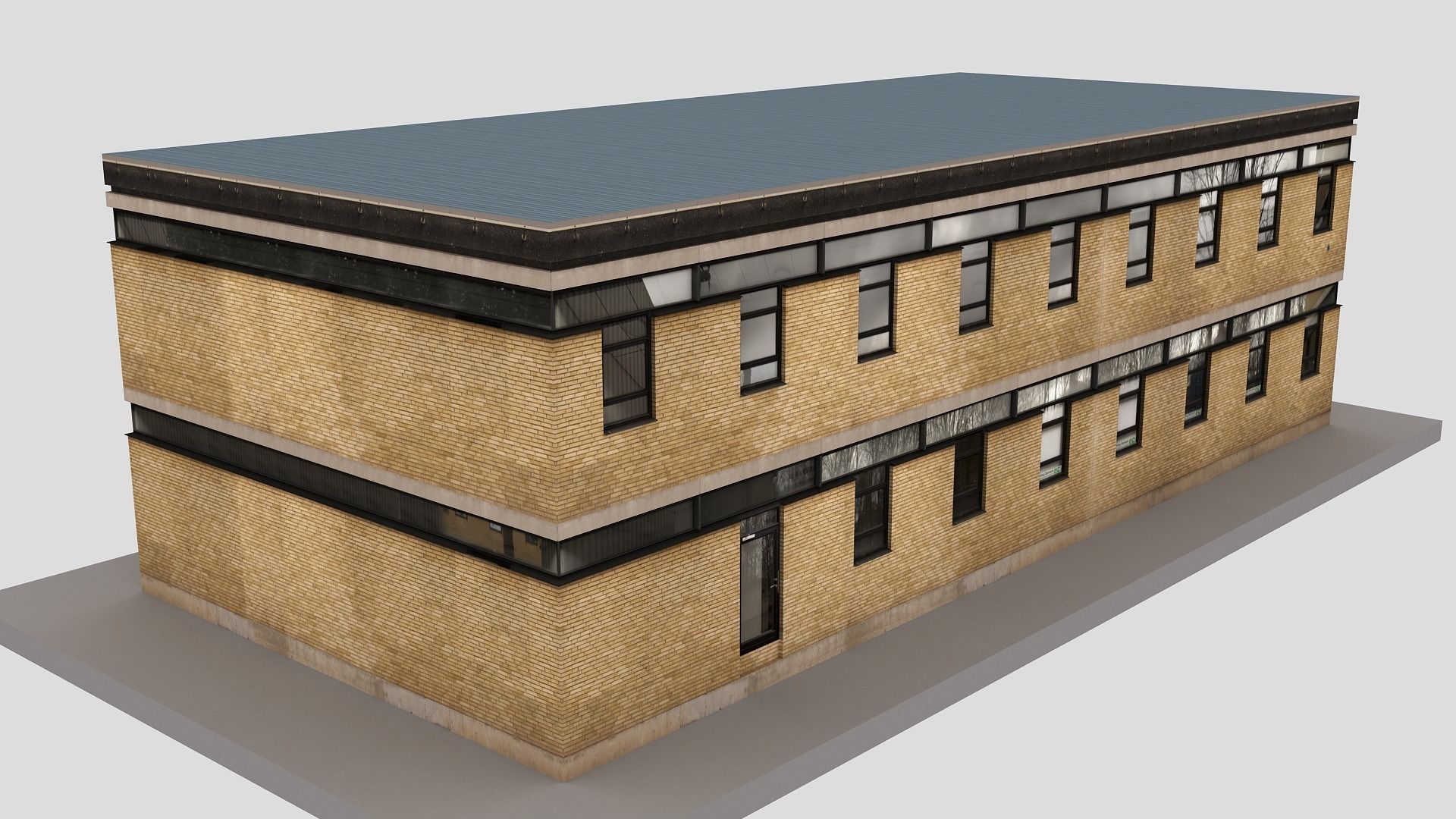 Realistic European City Block Building 20 Low-poly 3D model_6