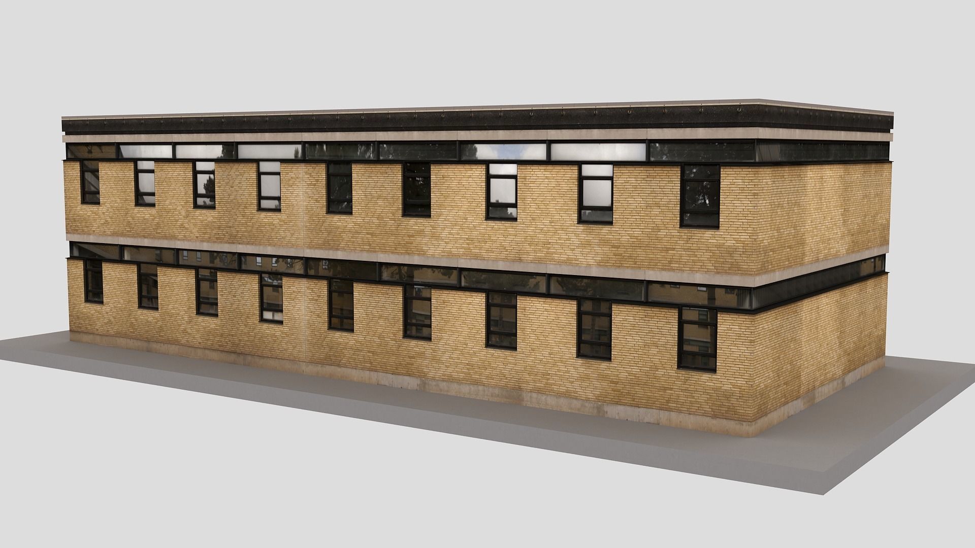Realistic European City Block Building 20 Low-poly 3D model_1