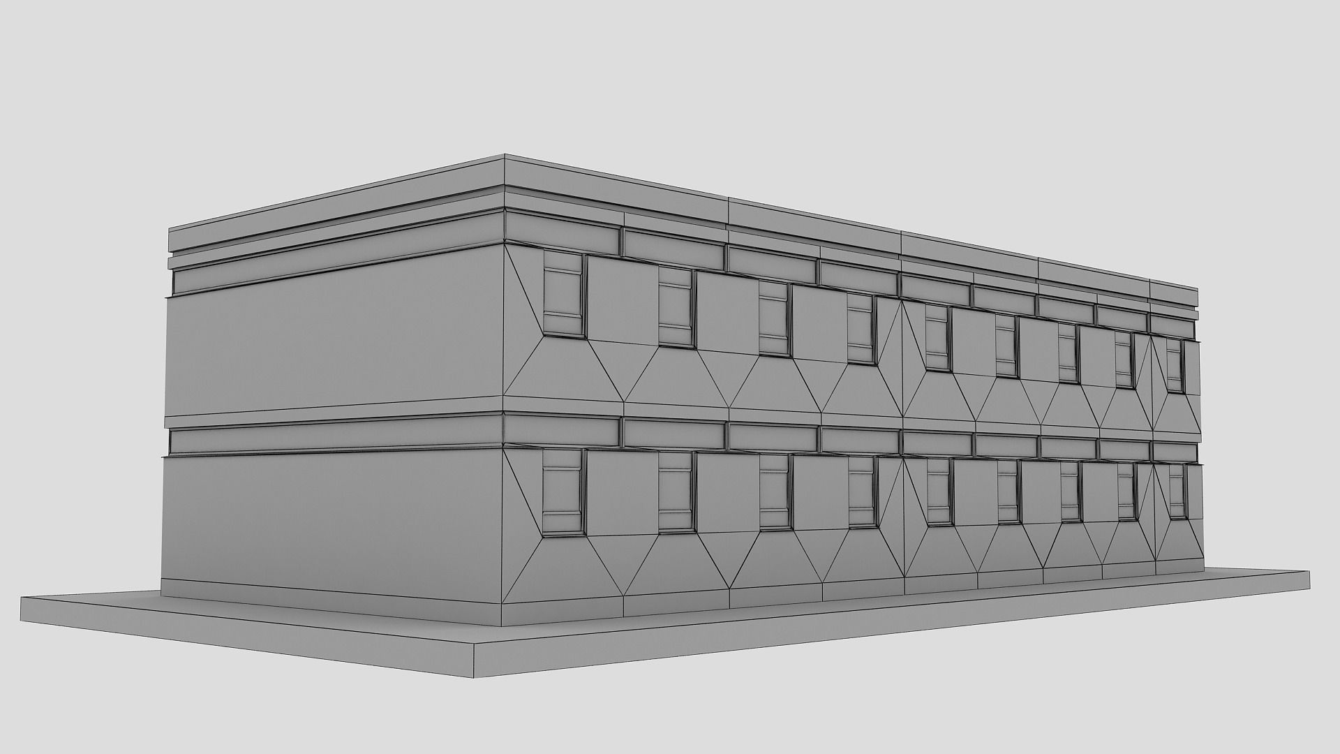 Realistic European City Block Building 20 Low-poly 3D model_14