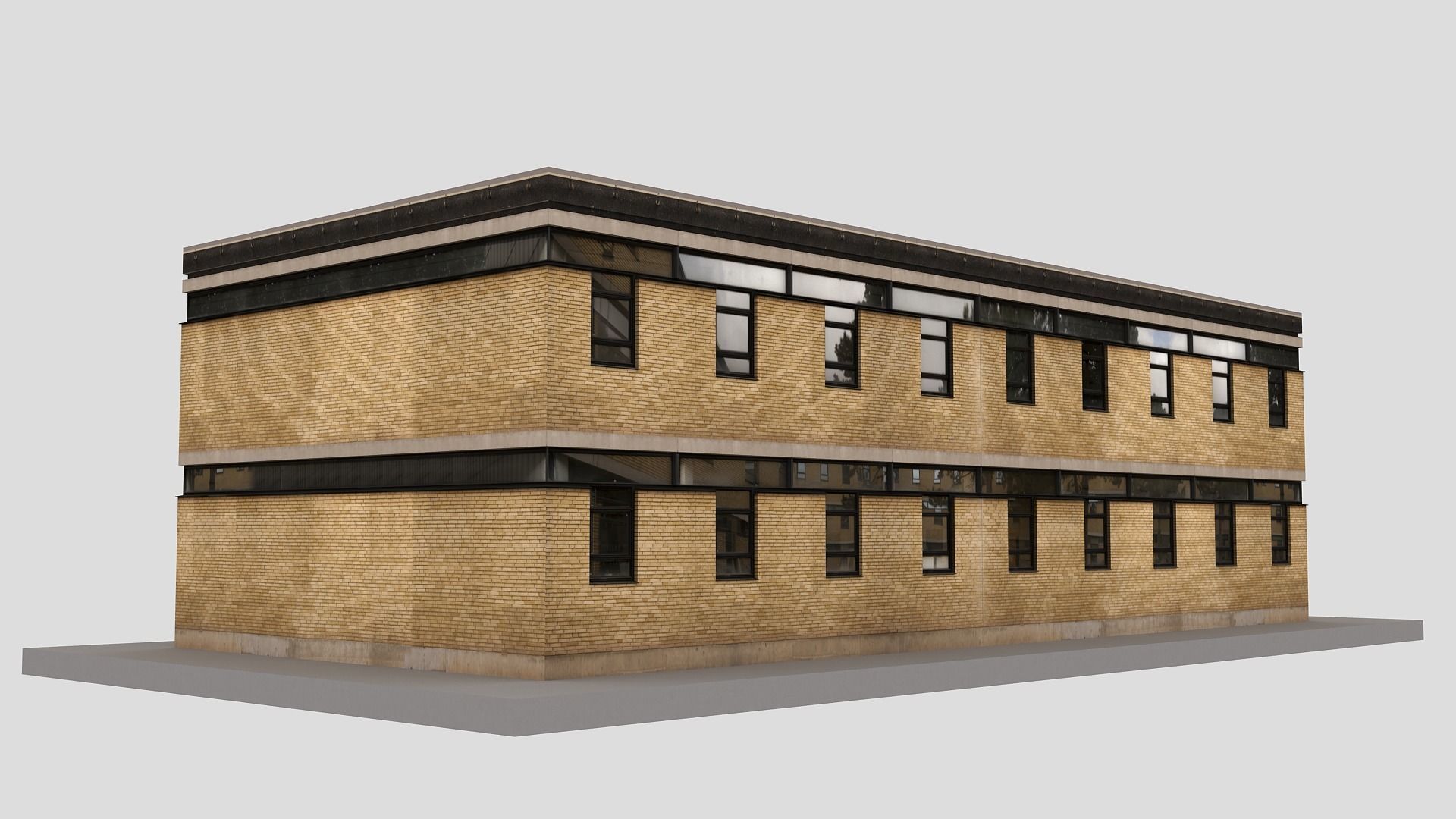 Realistic European City Block Building 20 Low-poly 3D model_4