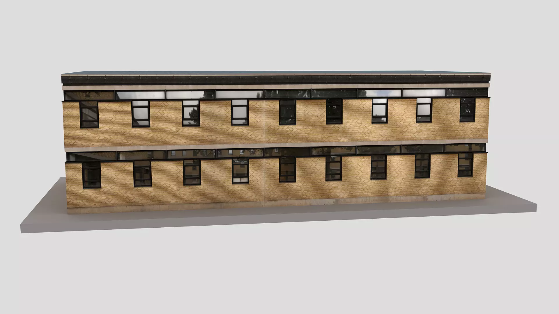 Realistic European City Block Building 20 Low-poly 3D model_0