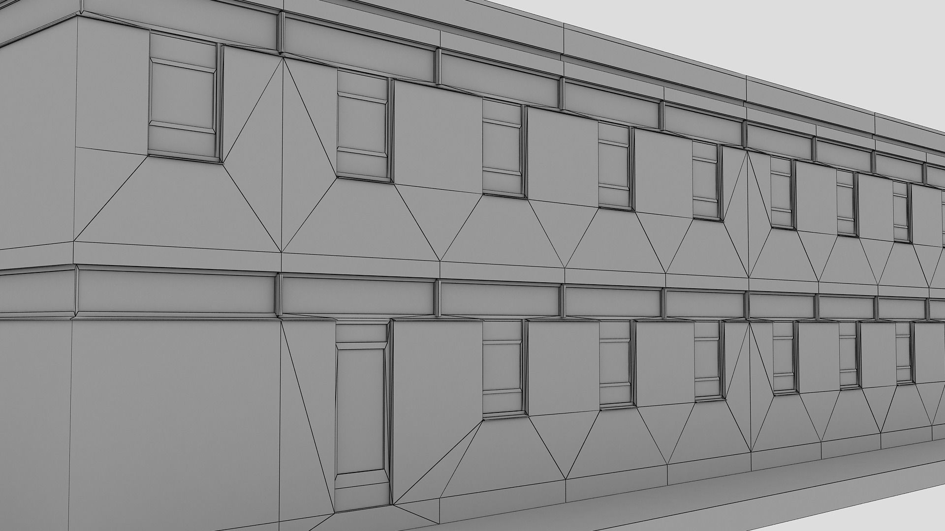 Realistic European City Block Building 20 Low-poly 3D model_17