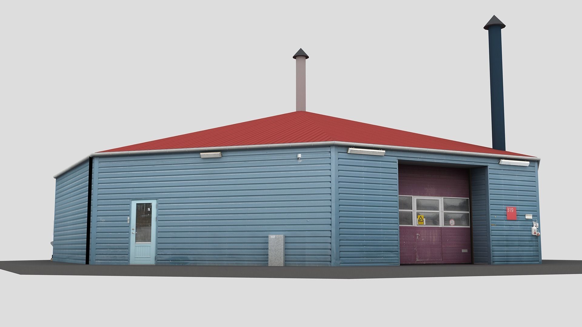 Realistic European City Block Building 22 Low-poly 3D model_6