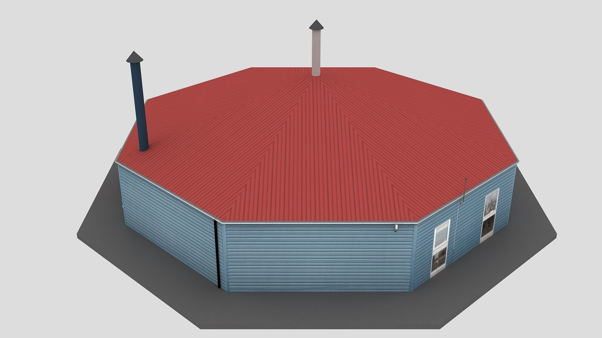 Realistic European City Block Building 22 Low-poly 3D model_7