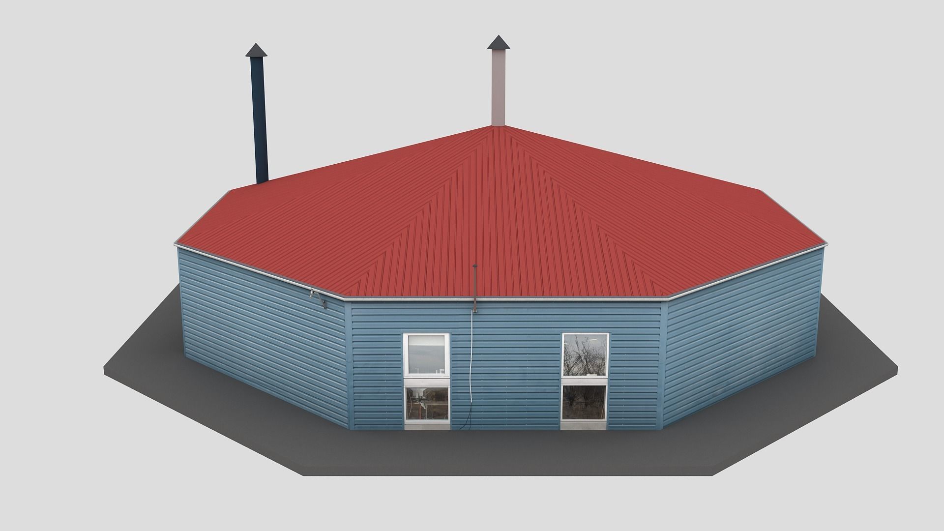 Realistic European City Block Building 22 Low-poly 3D model_5