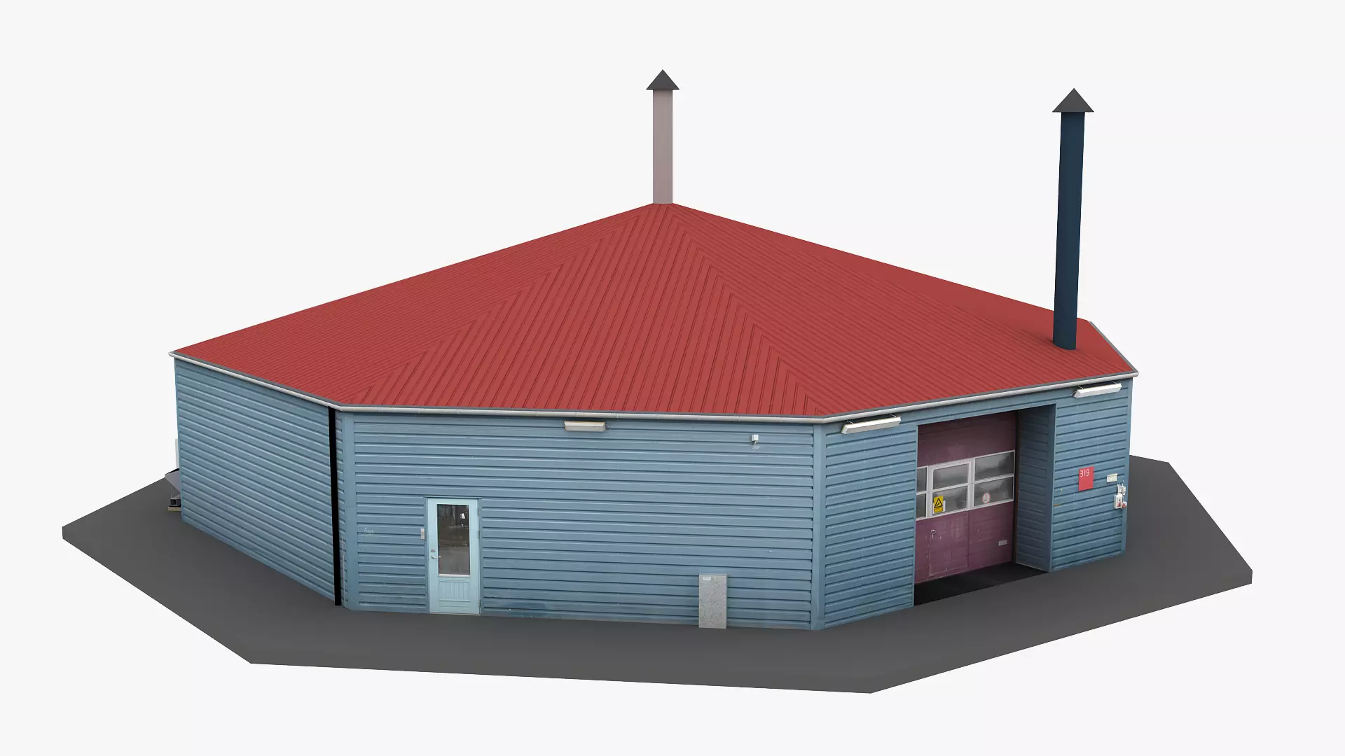 Realistic European City Block Building 22 Low-poly 3D model_0