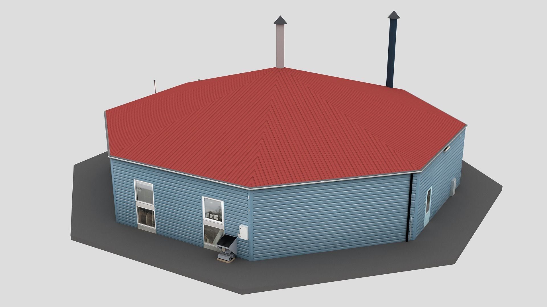 Realistic European City Block Building 22 Low-poly 3D model_3