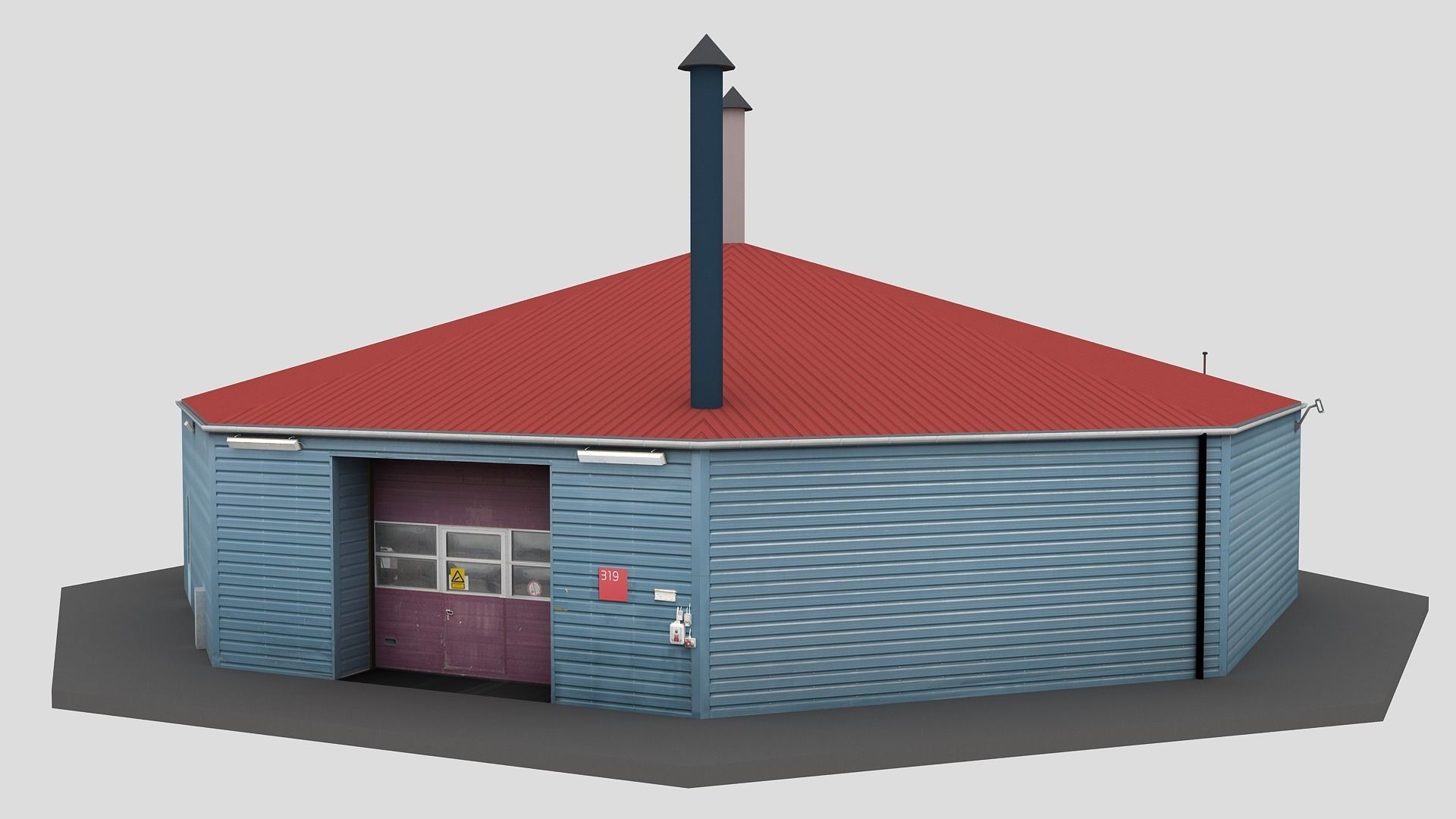 Realistic European City Block Building 22 Low-poly 3D model_1