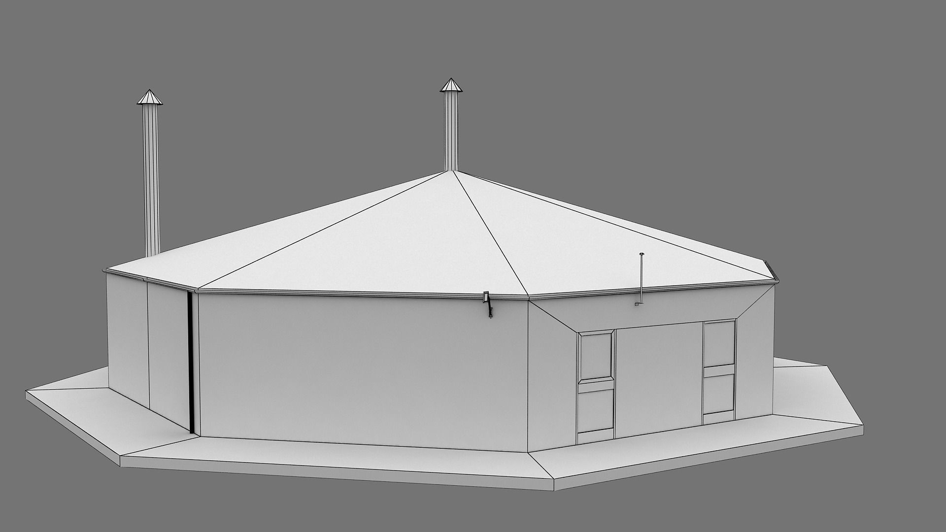 Realistic European City Block Building 22 Low-poly 3D model_11