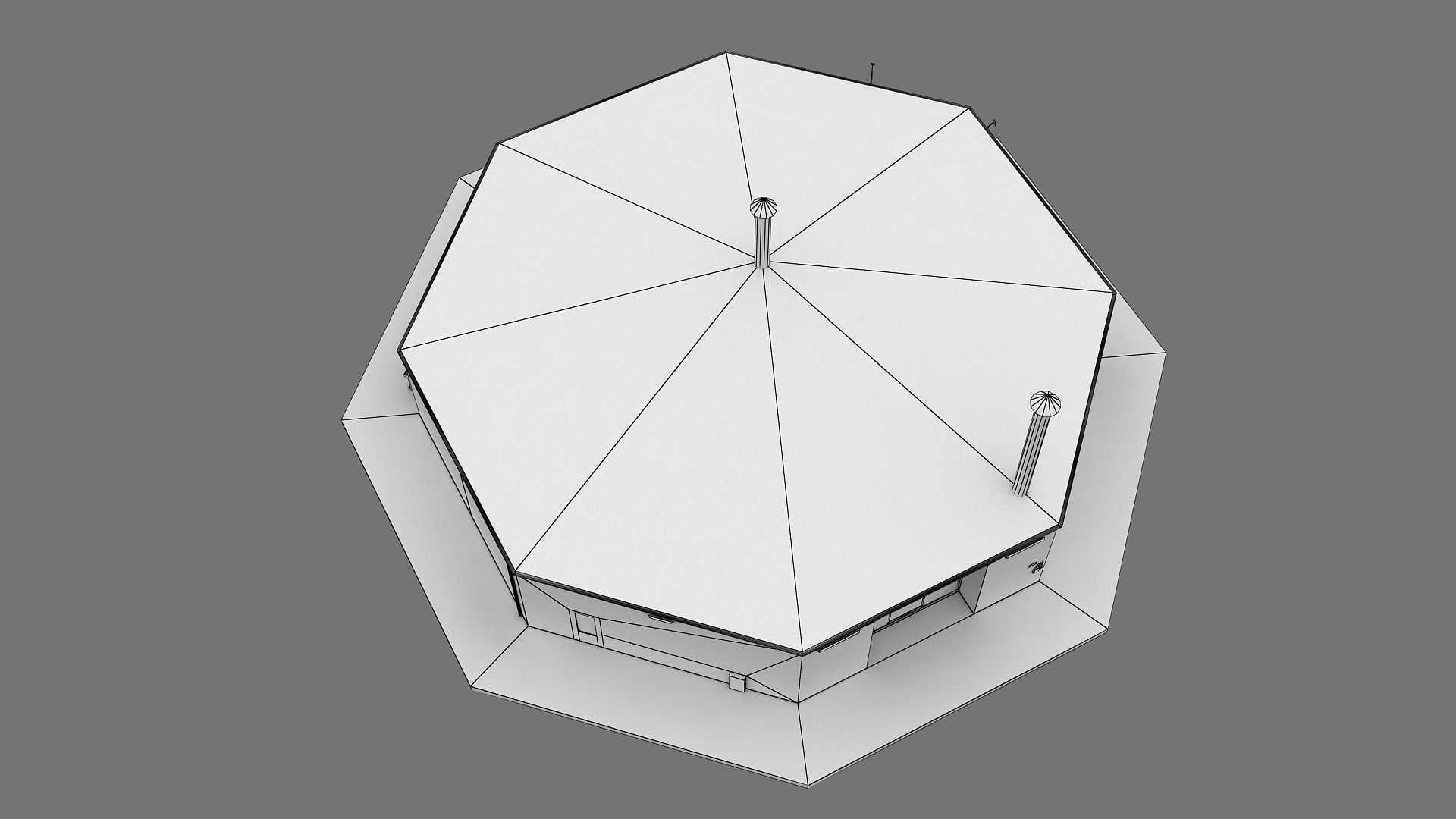 Realistic European City Block Building 22 Low-poly 3D model_13